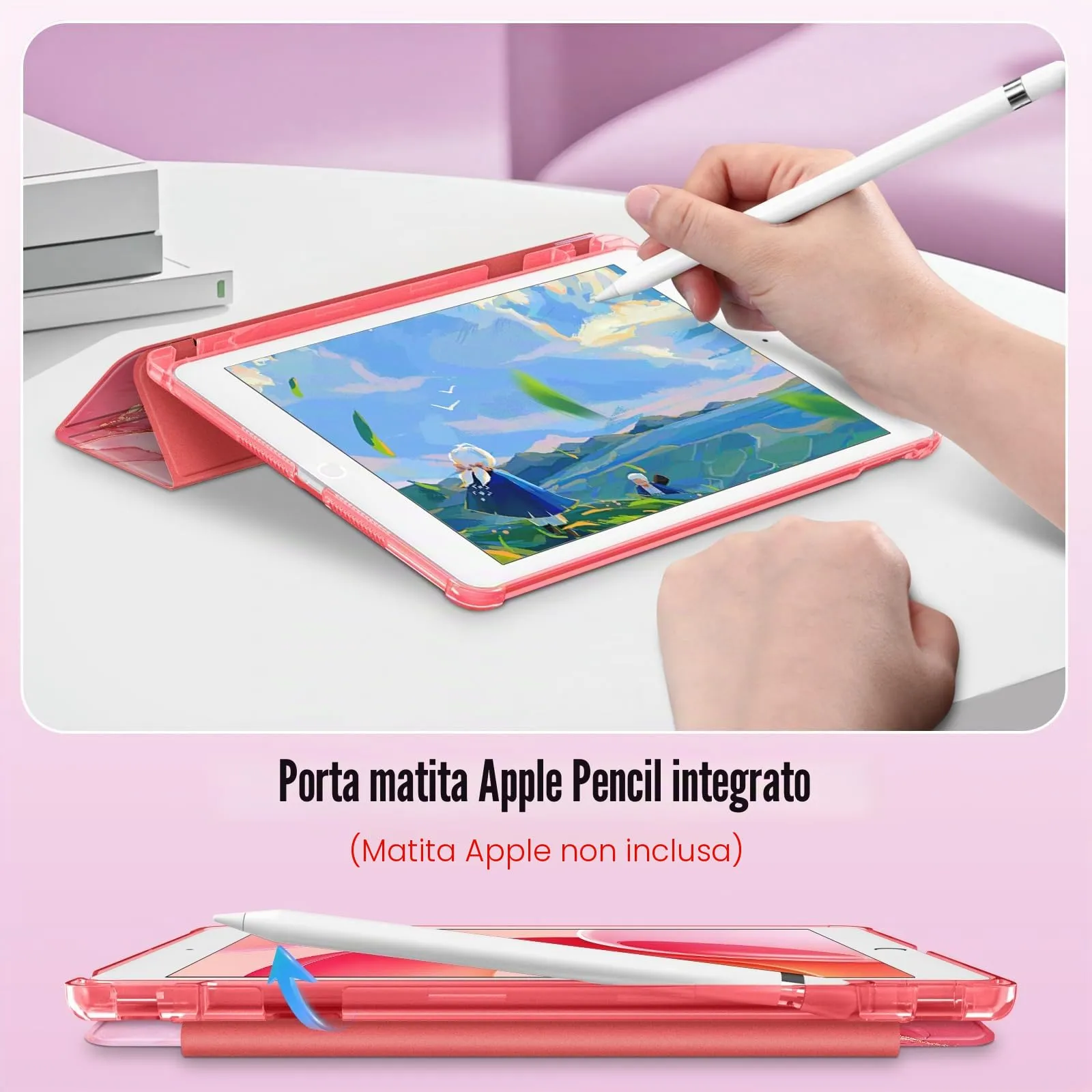 FINTIE Cover per iPad 10.2 pollici (9a/8a/7a Generazione, 2021/2020/2019) - Rosa Marble - immagine 6