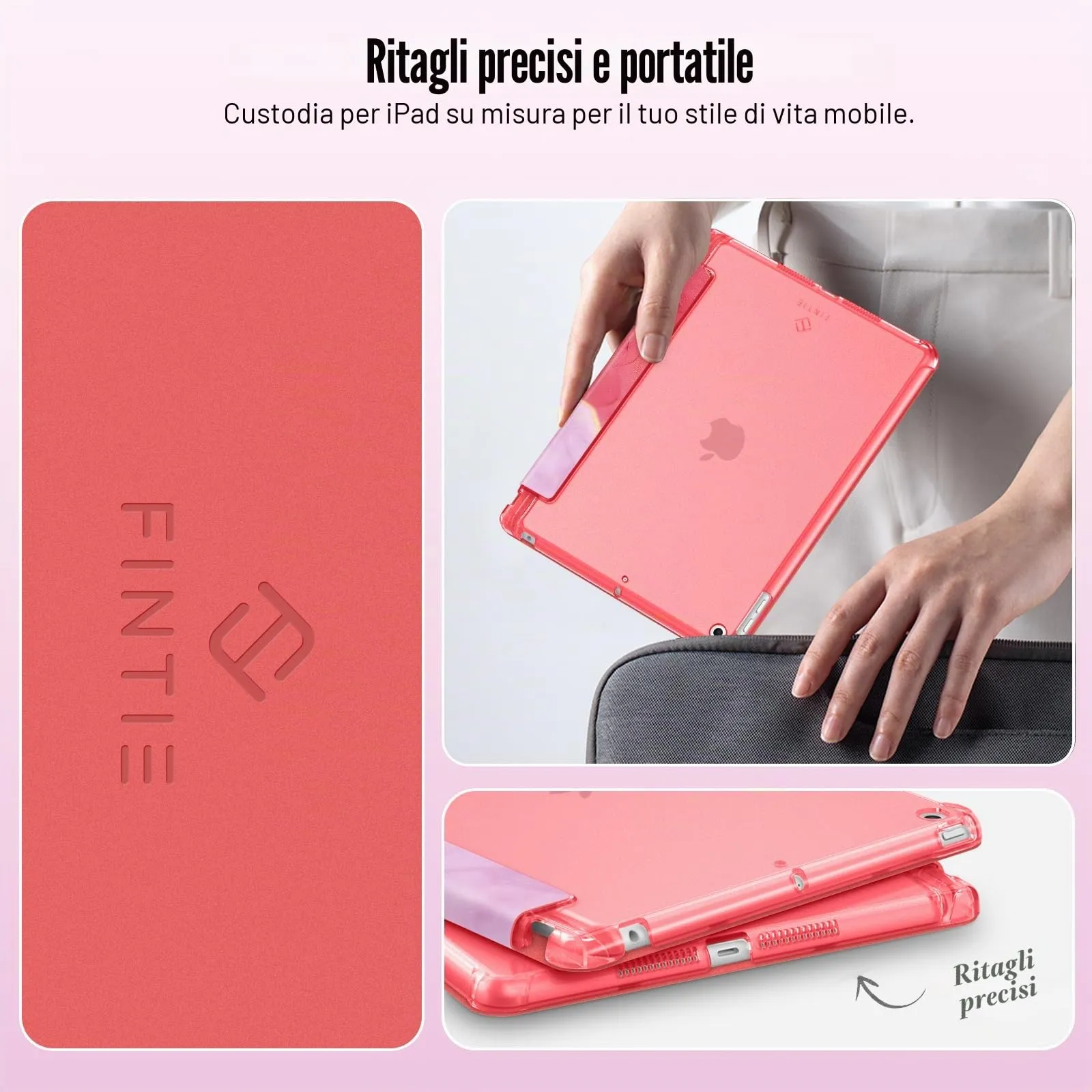 FINTIE Cover per iPad 10.2 pollici (9a/8a/7a Generazione, 2021/2020/2019) - Rosa Marble - immagine 7