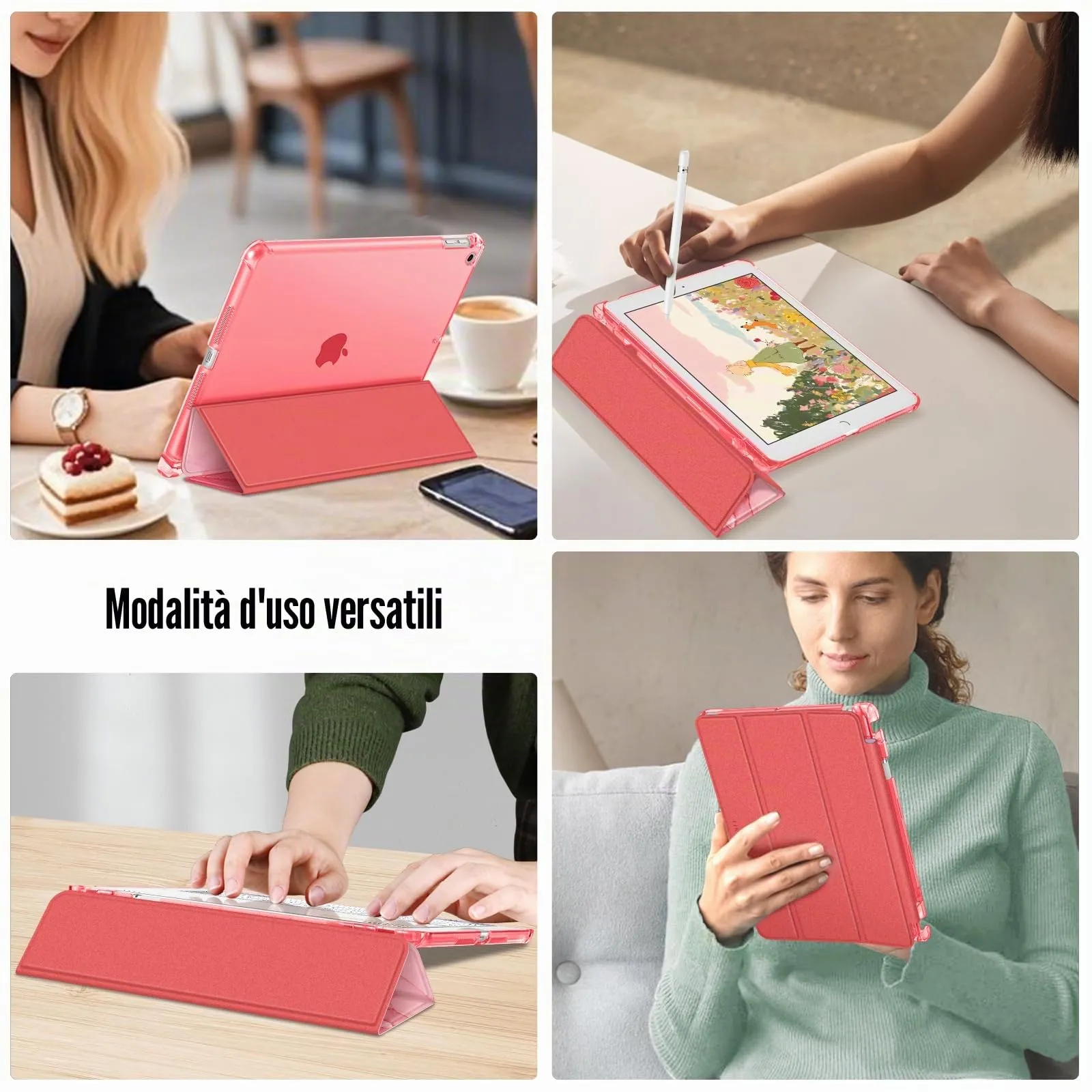 FINTIE Cover per iPad 10.2 pollici (9a/8a/7a Generazione, 2021/2020/2019) - Rosa Marble - immagine 9