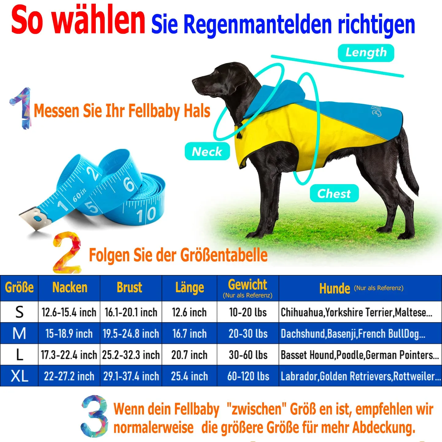 DQGHQME Impermeabile per Cane Taglia S con Cappuccio e Strisce Riflettenti - immagine 6