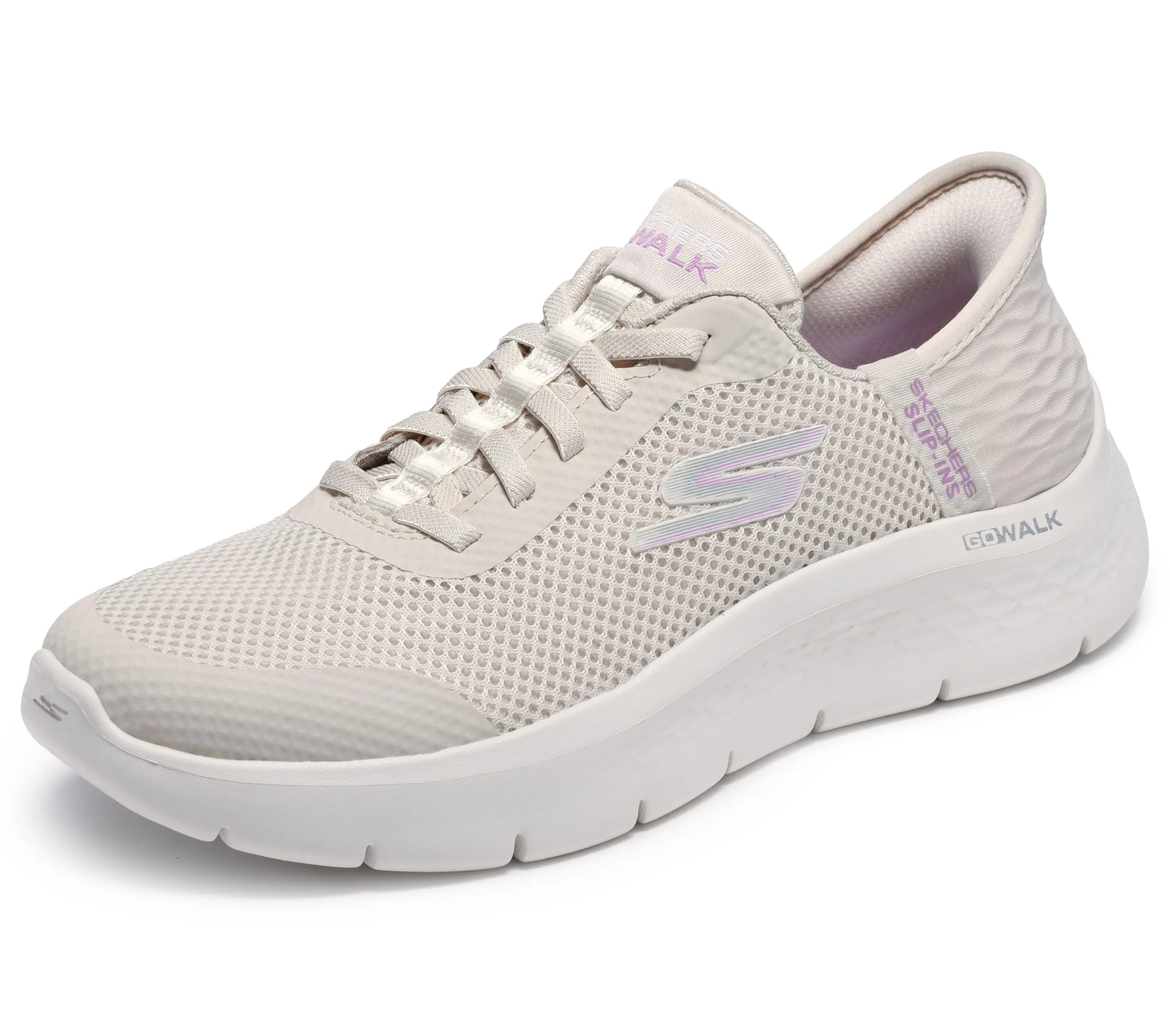 Skechers Donna Go Walk Flex Grand Entry Trainers, Off White Textile/Trim, 38.5 EU - immagine 1