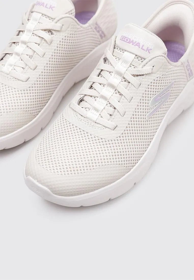 Skechers Donna Go Walk Flex Grand Entry Trainers, Off White Textile/Trim, 38.5 EU - immagine 5