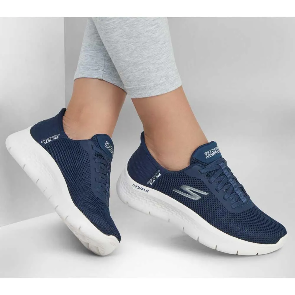 Skechers Go Walk Flex Grand Entry Trainers, Navy Textile/White Trim, 36 EU - immagine 6