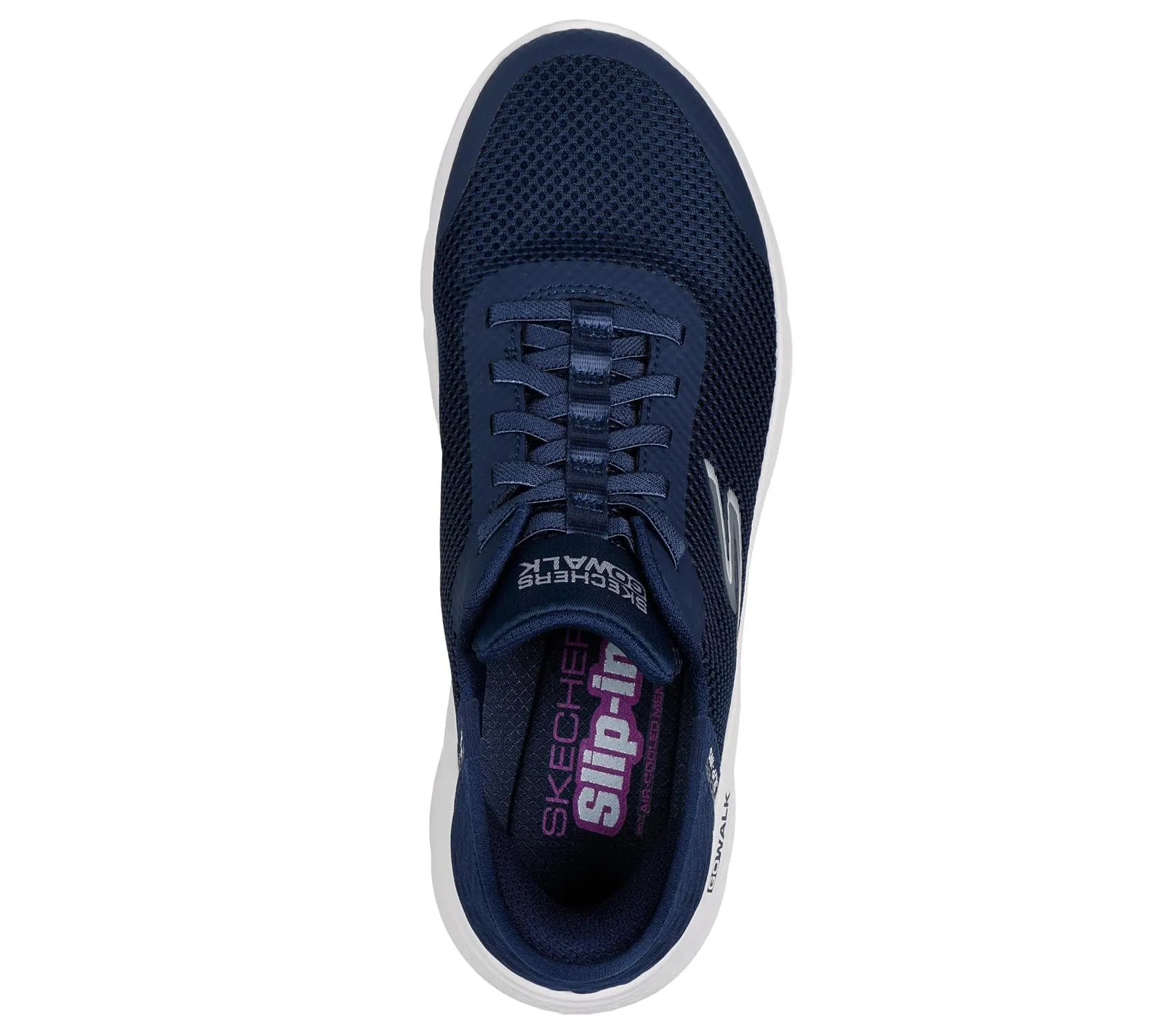 Skechers Go Walk Flex Grand Entry Slip-in Trainers, Navy Textile/White Trim, 39.5 EU Larga - immagine 4