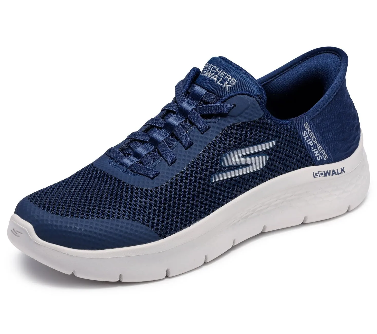 Skechers Go Walk Flex Grand Entry Trainers, Navy Textile/White Trim, 35 EU - immagine 1