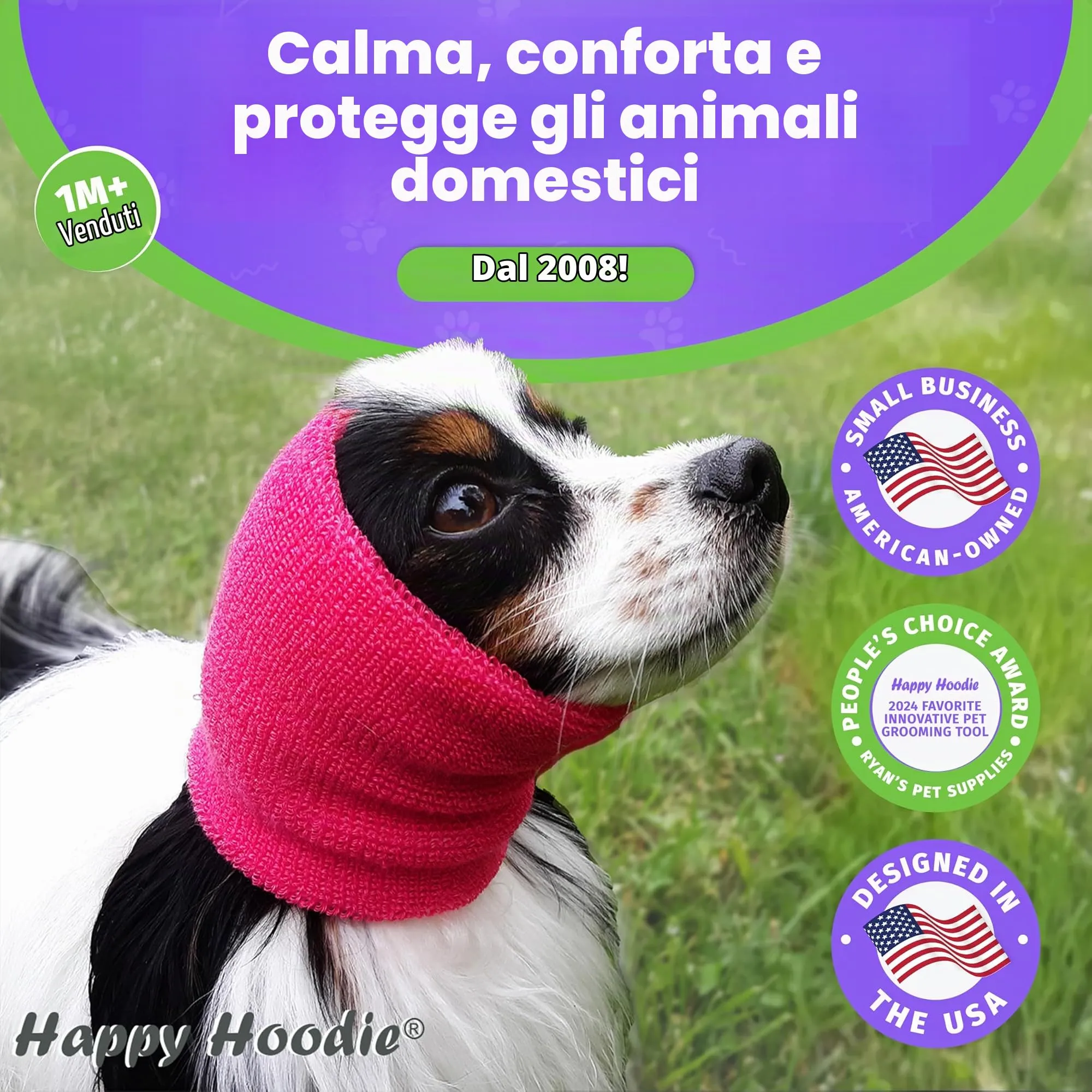 ZONI PETS Happy Hoodie Fascia Calmante per Cani e Gatti, XL, Blu - immagine 2