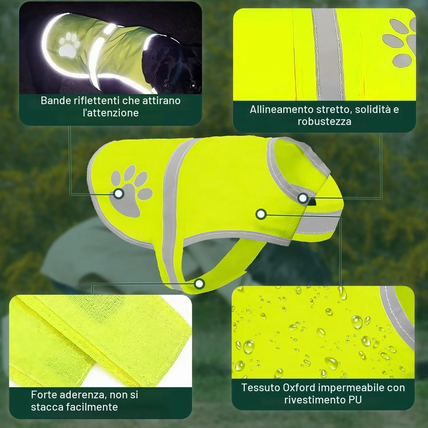 Voarge Gilet di Sicurezza Riflettente per Cani, Giallo, M - immagine 4