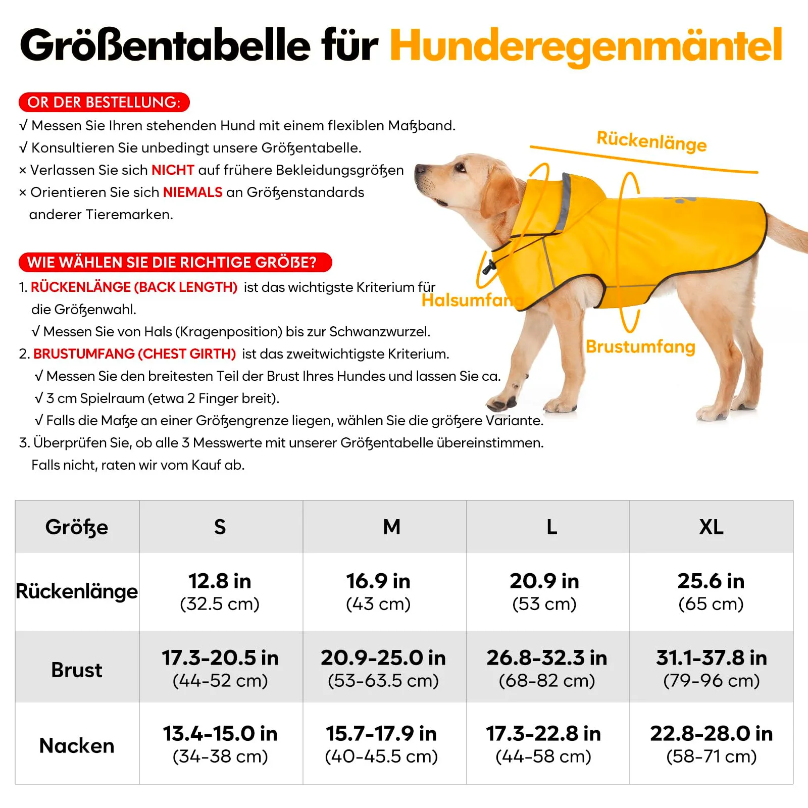 DQGHQME Impermeabile per Cane con Cappuccio e Catarifrangenti, Taglia XL, Giallo - immagine 7