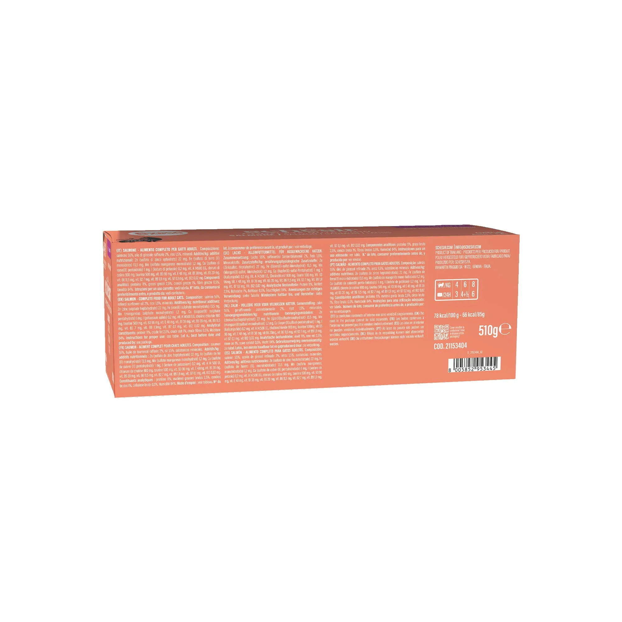 Schesir Salmone in Brodo Cibo Umido Completo per Gatti, 6 x 85g - immagine 2