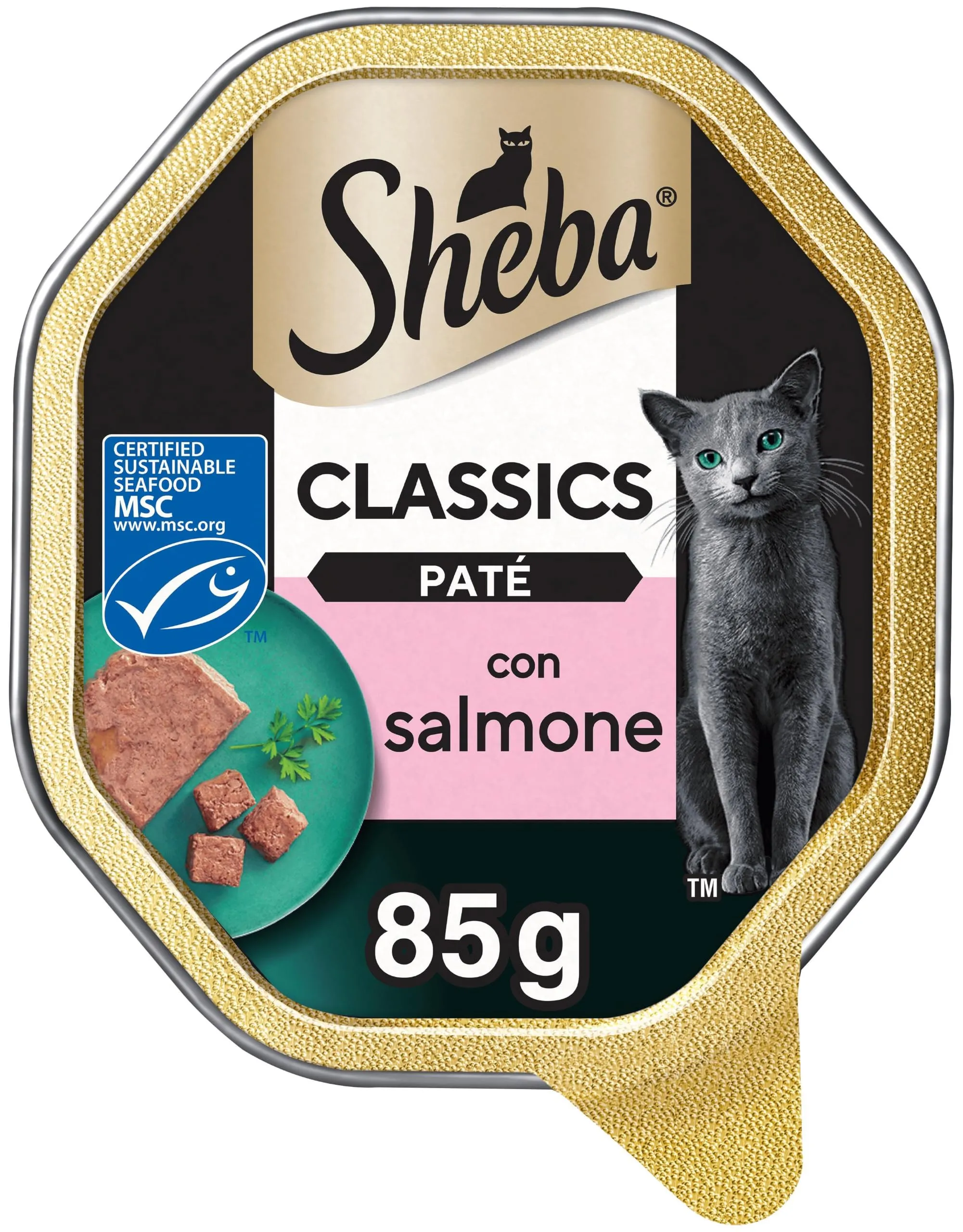 Sheba Paté Classics Cibo Umido per Gatti al Salmone, 22 Vaschette da 85 g - immagine 1