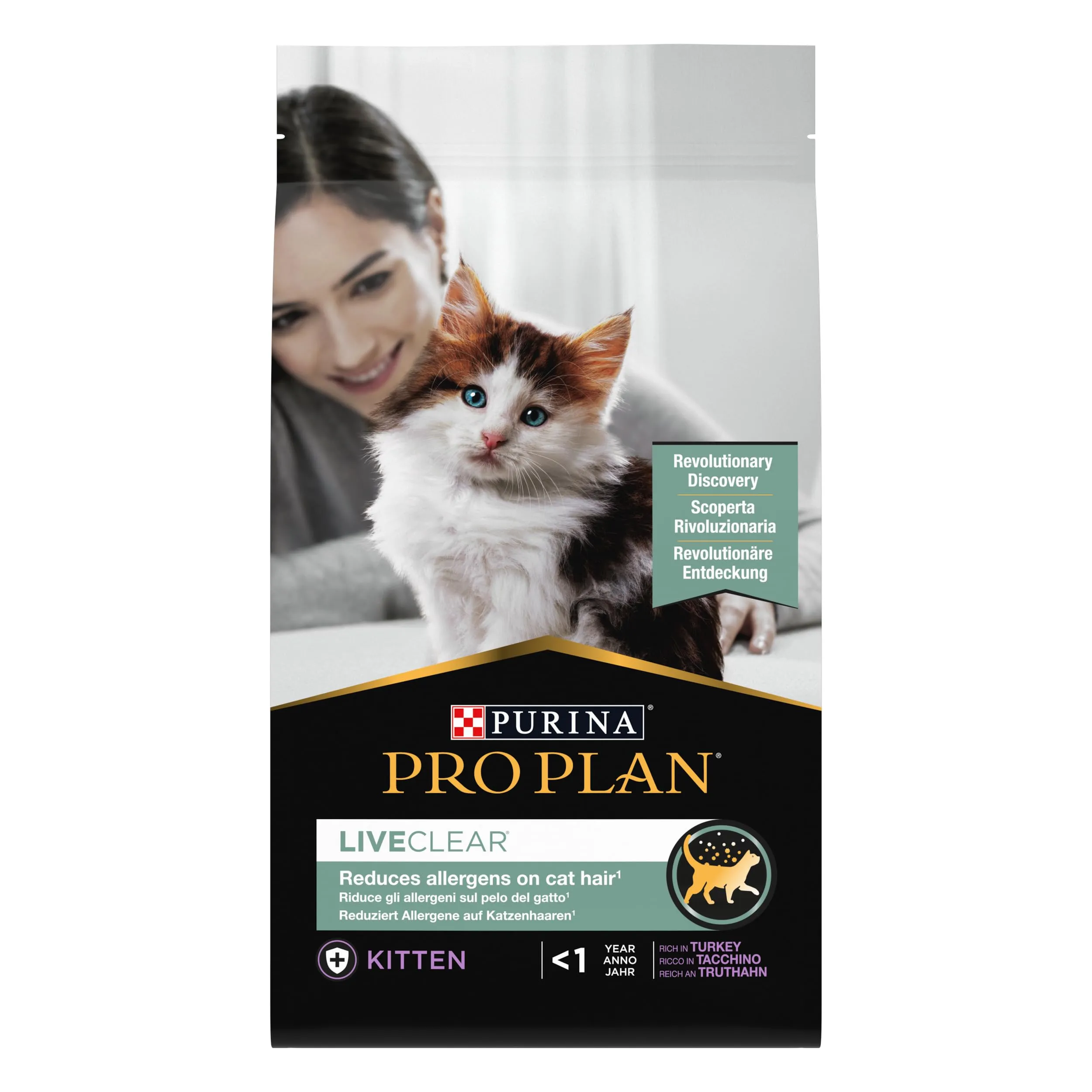 Purina Pro Plan LiveClear Kitten Crocchette Gatto Junior al Tacchino, 1,4kg - immagine 1