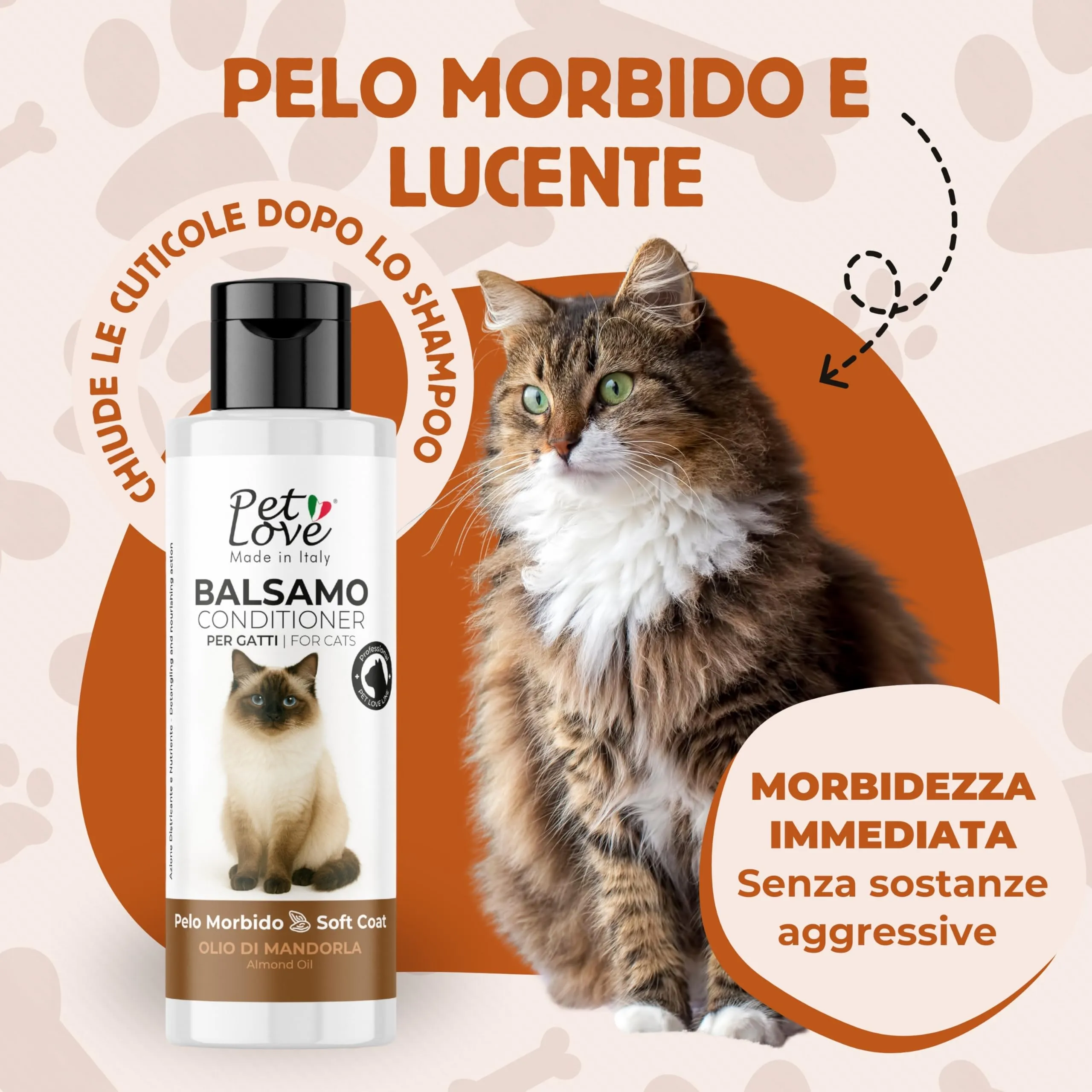 Pet Love Balsamo per Gatti Districante e Scioglinodi all'Olio di Mandorla, 250 ml - immagine 2