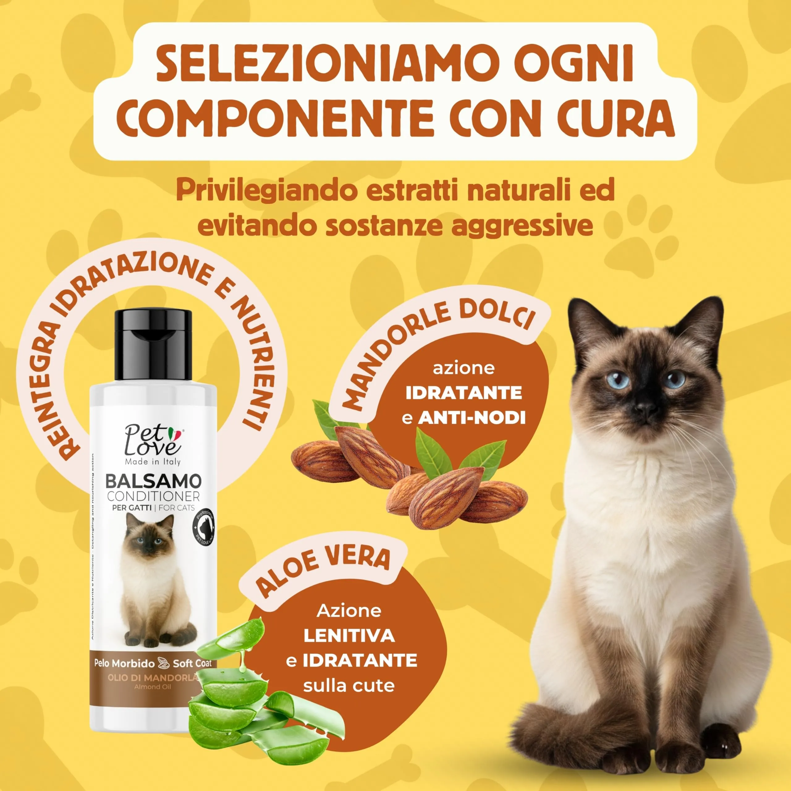 Pet Love Balsamo per Gatti Districante e Scioglinodi all'Olio di Mandorla, 250 ml - immagine 3