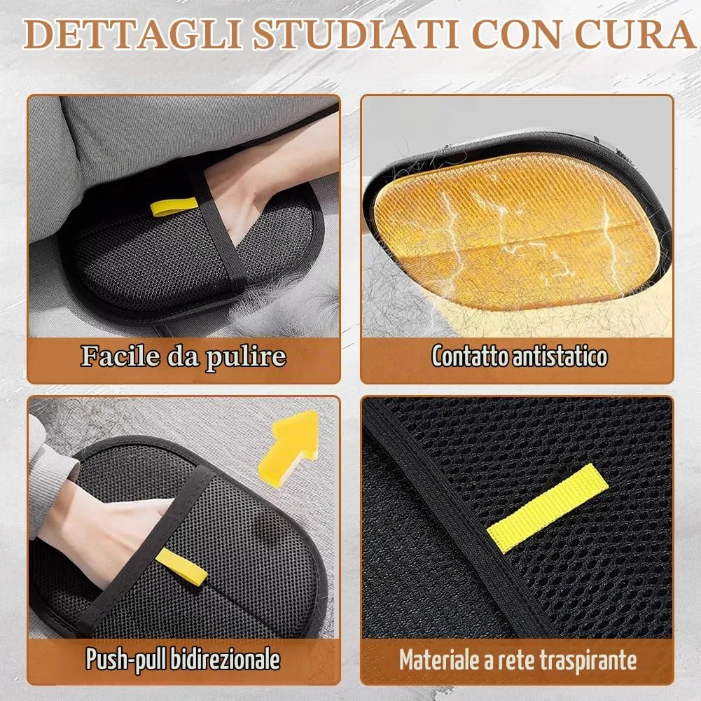 AMFUN Guanti Bifacciali Antistatici per Rimozione Peli di Cani e Gatti, 2 Pezzi - immagine 5
