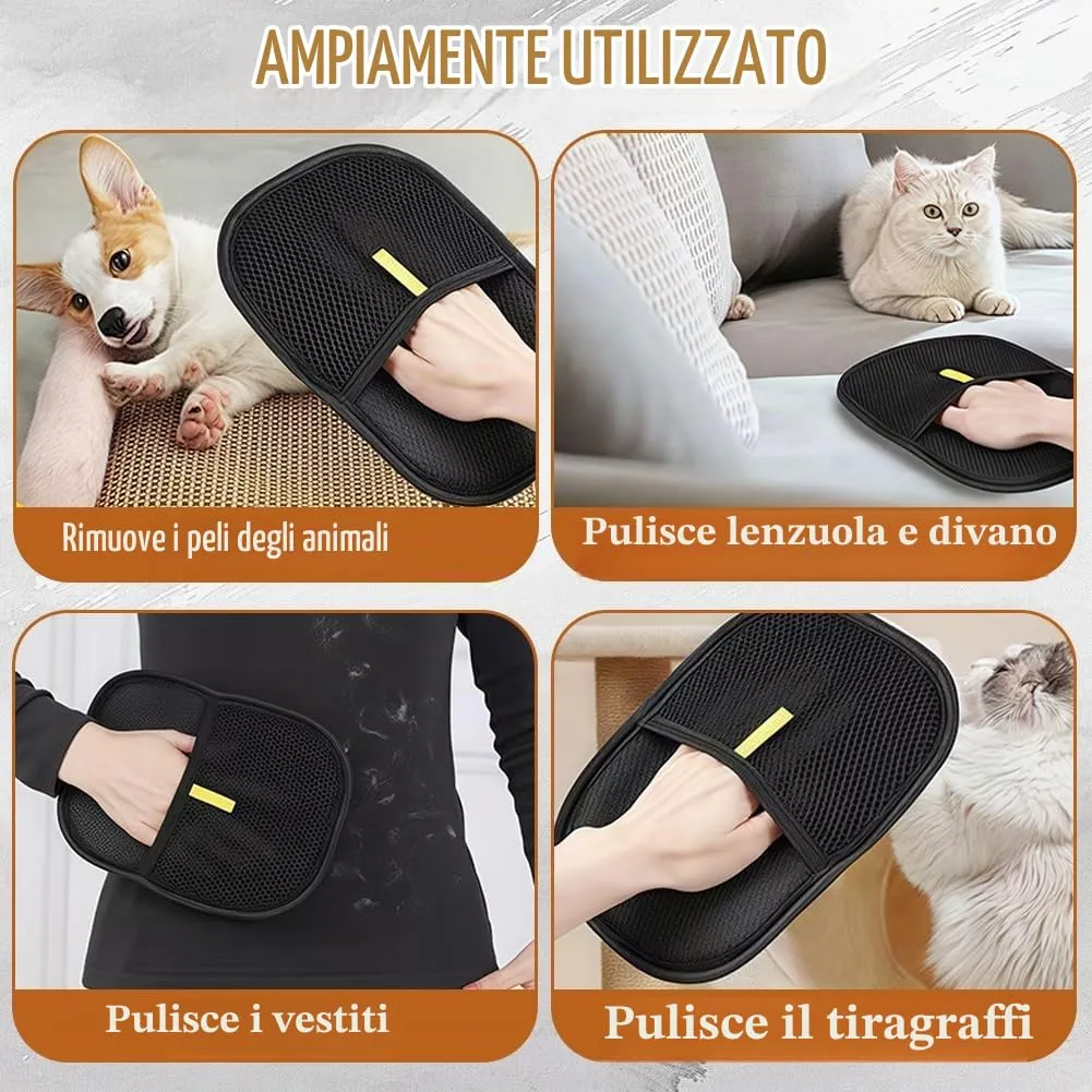 AMFUN Guanti Bifacciali Antistatici per Rimozione Peli di Cani e Gatti, 2 Pezzi - immagine 7