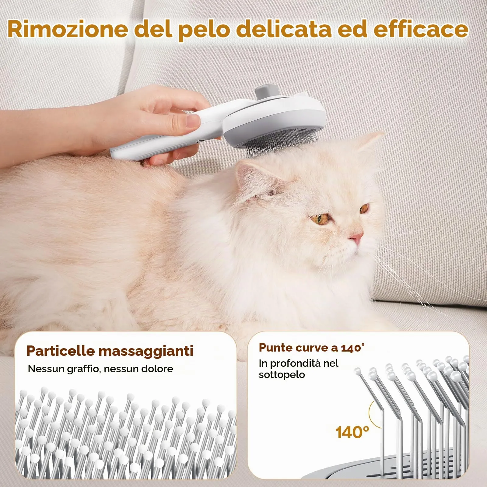 Pecute Cat Steamy Brush, Spazzola a Vapore con 120ml Olio Essenziale - immagine 6