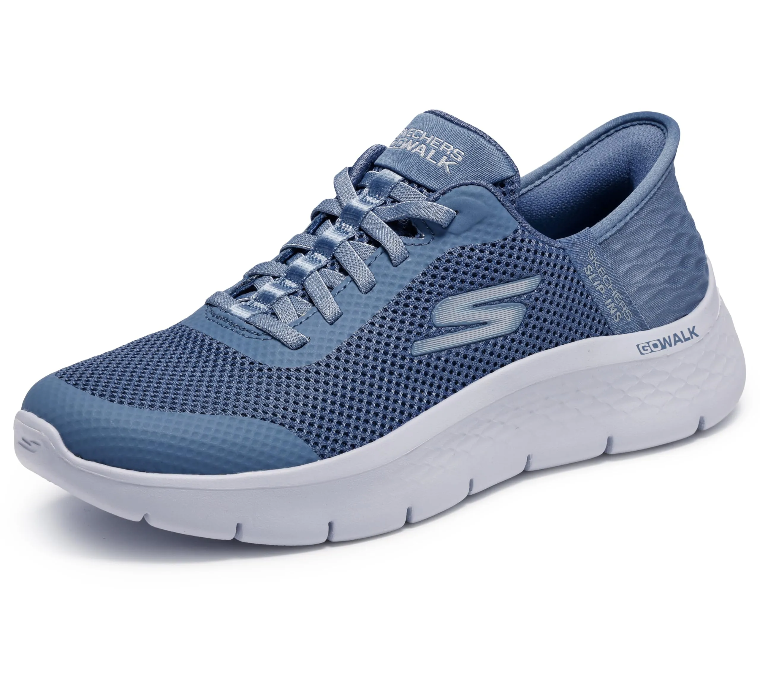 Skechers Go Walk Flex Grand Entry Trainers - Blue Textile/Trim, 39.5 EU - immagine 1