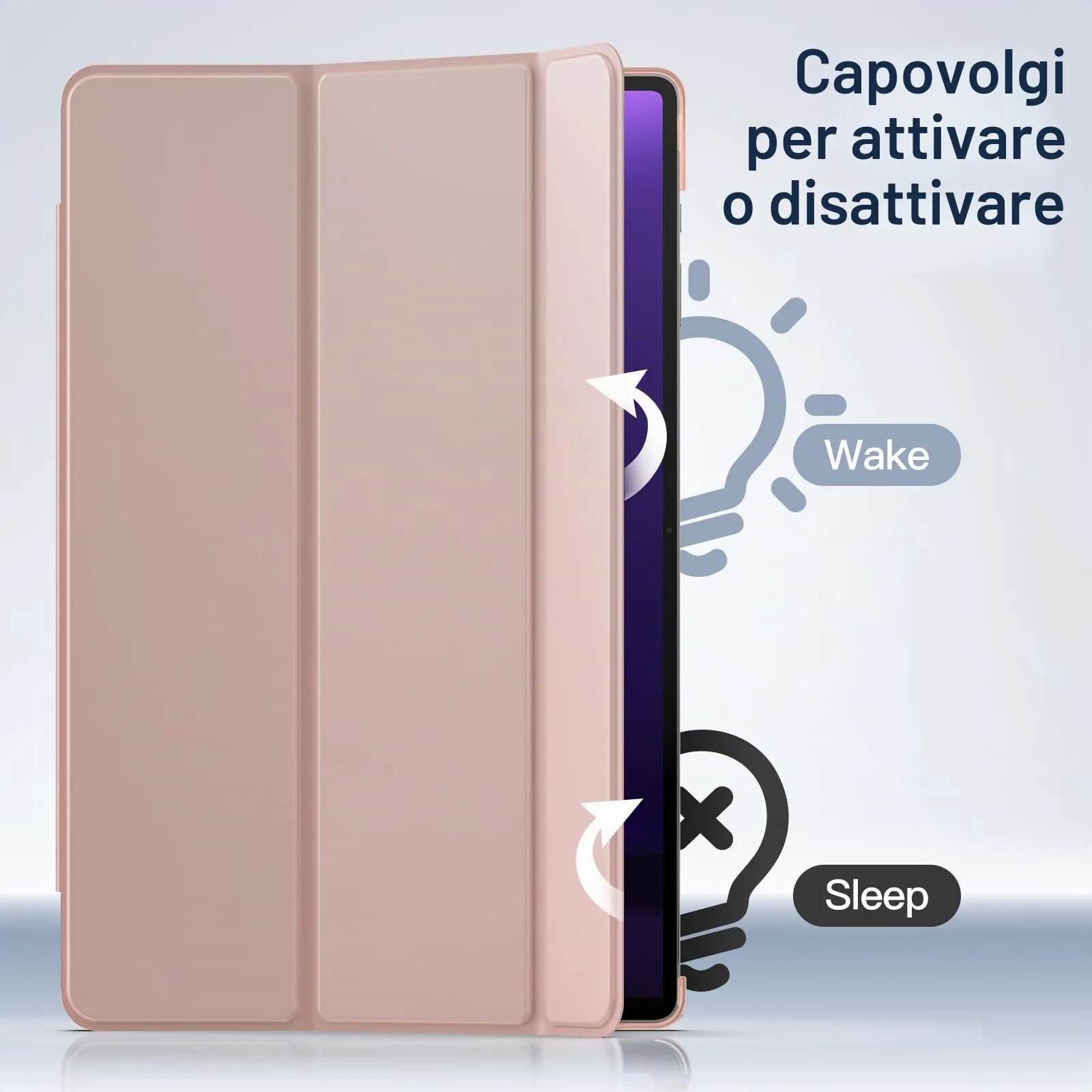 JETech Custodia per Samsung Galaxy Tab S10 Lite/S10 FE/S9 FE 10,9", Oro Rosa - immagine 4