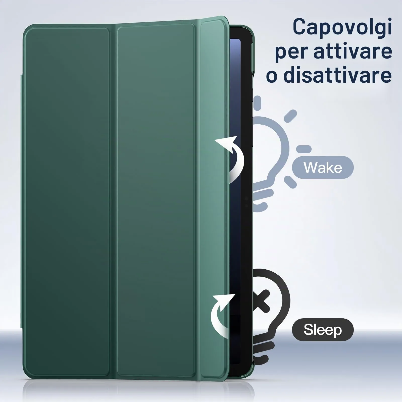 JETech Custodia per Samsung Galaxy Tab S10 Lite / S10 FE / S9 FE 10,9", Verde Notte - immagine 4