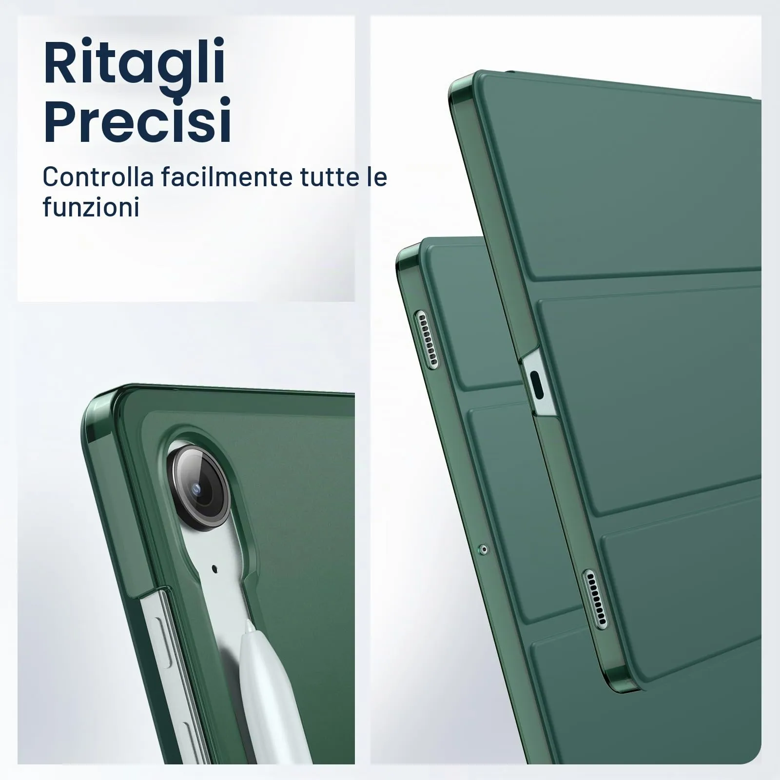 JETech Custodia per Samsung Galaxy Tab S10 Lite / S10 FE / S9 FE 10,9", Verde Notte - immagine 6