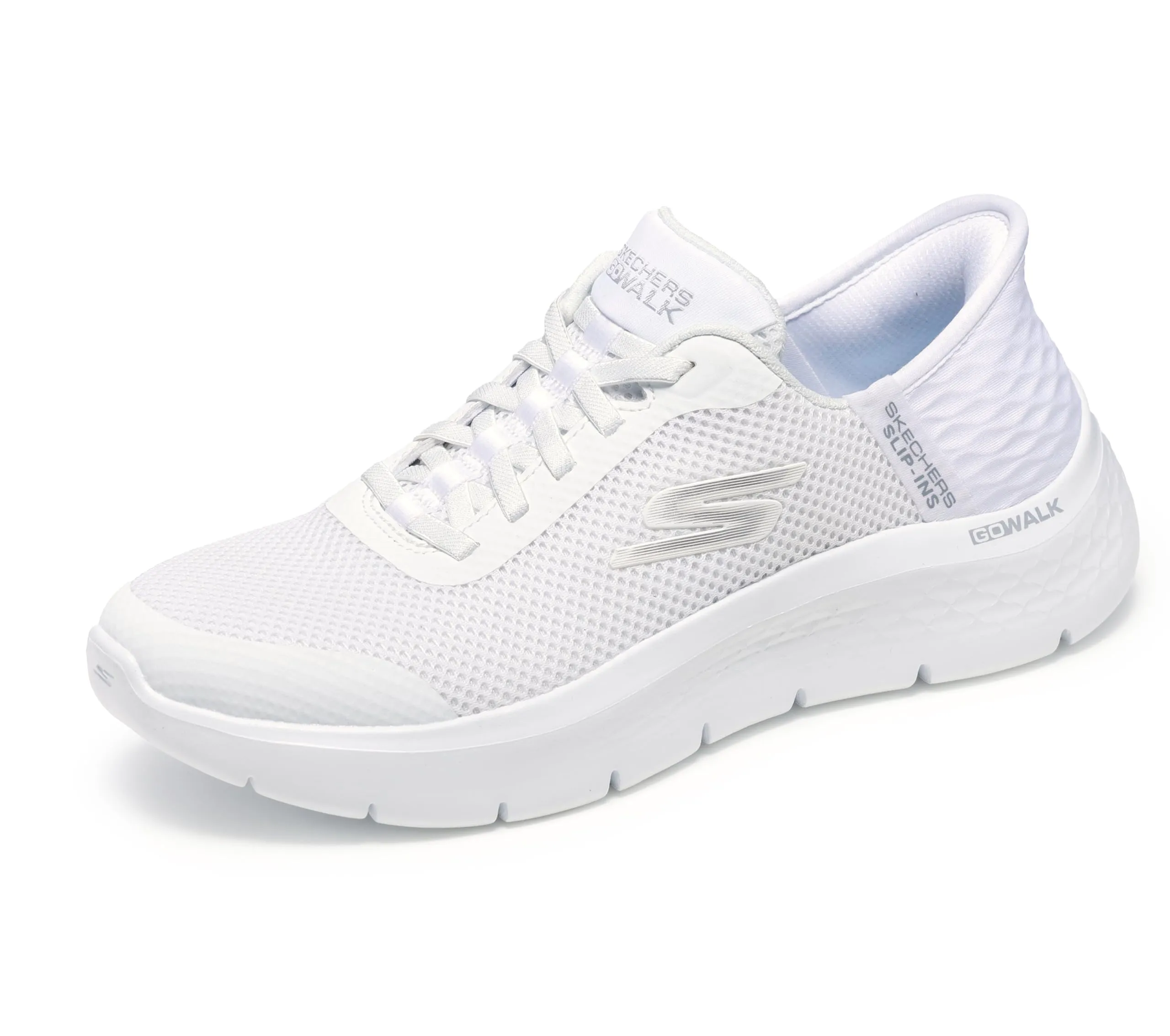 Skechers Go Walk Flex Grand Entry Trainers, White Textile/Trim, 38.5 EU - immagine 1