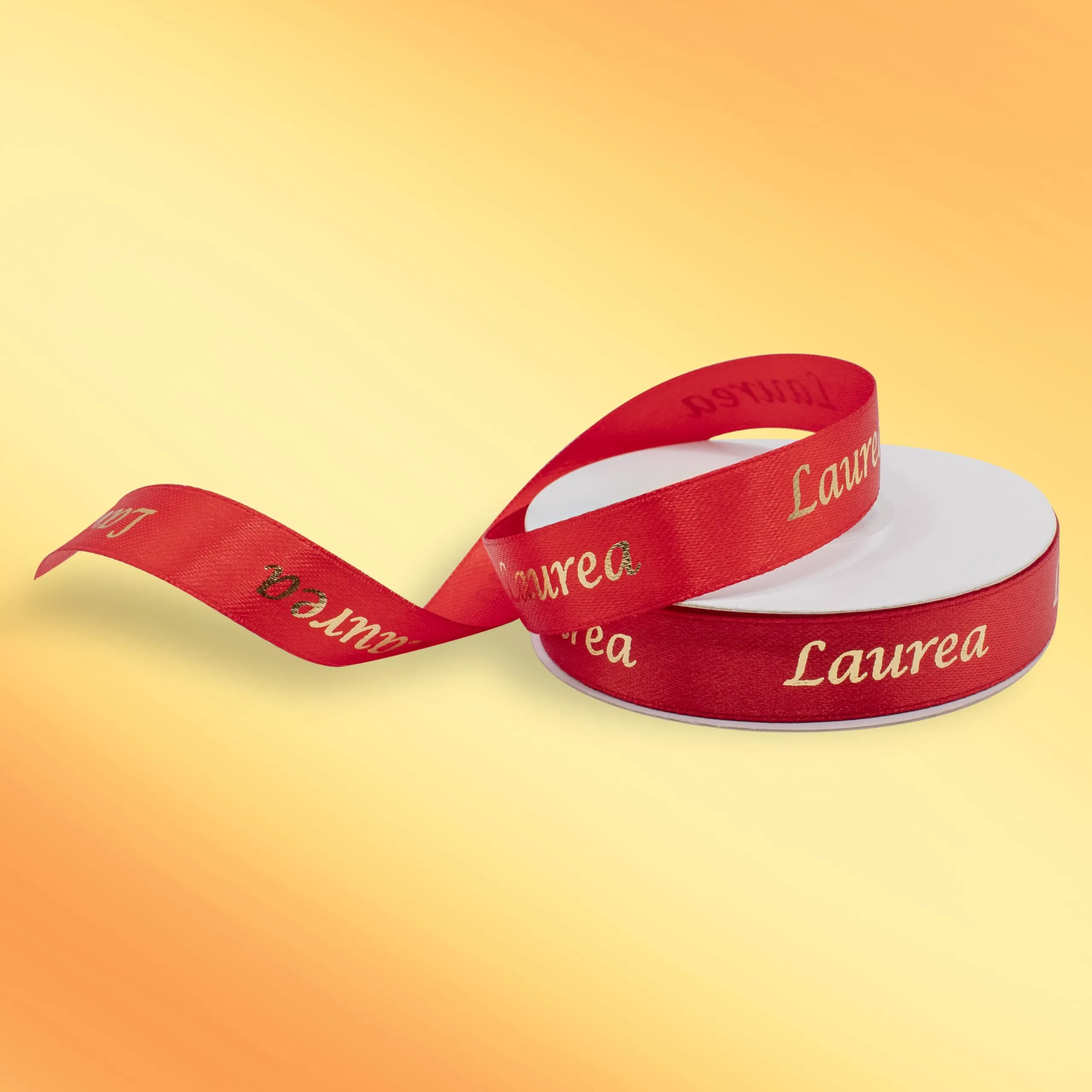 Decoraparty Nastro Doppio Raso Rosso con Scritta Laurea Oro, 15 mm x 25 mt - immagine 4