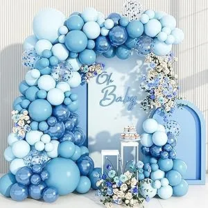 Balloon Garland Kit Arco Palloncini Blu, 110 Pezzi, Ghirlanda con Palloncini Metallizzati e Coriandoli - immagine 4