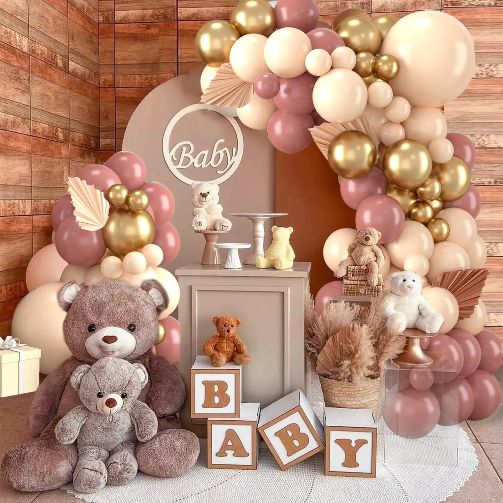 Balloon Garland Kit Arco di Palloncini Oro Rosa Retro e Albicocca, 110 Pezzi - immagine 4