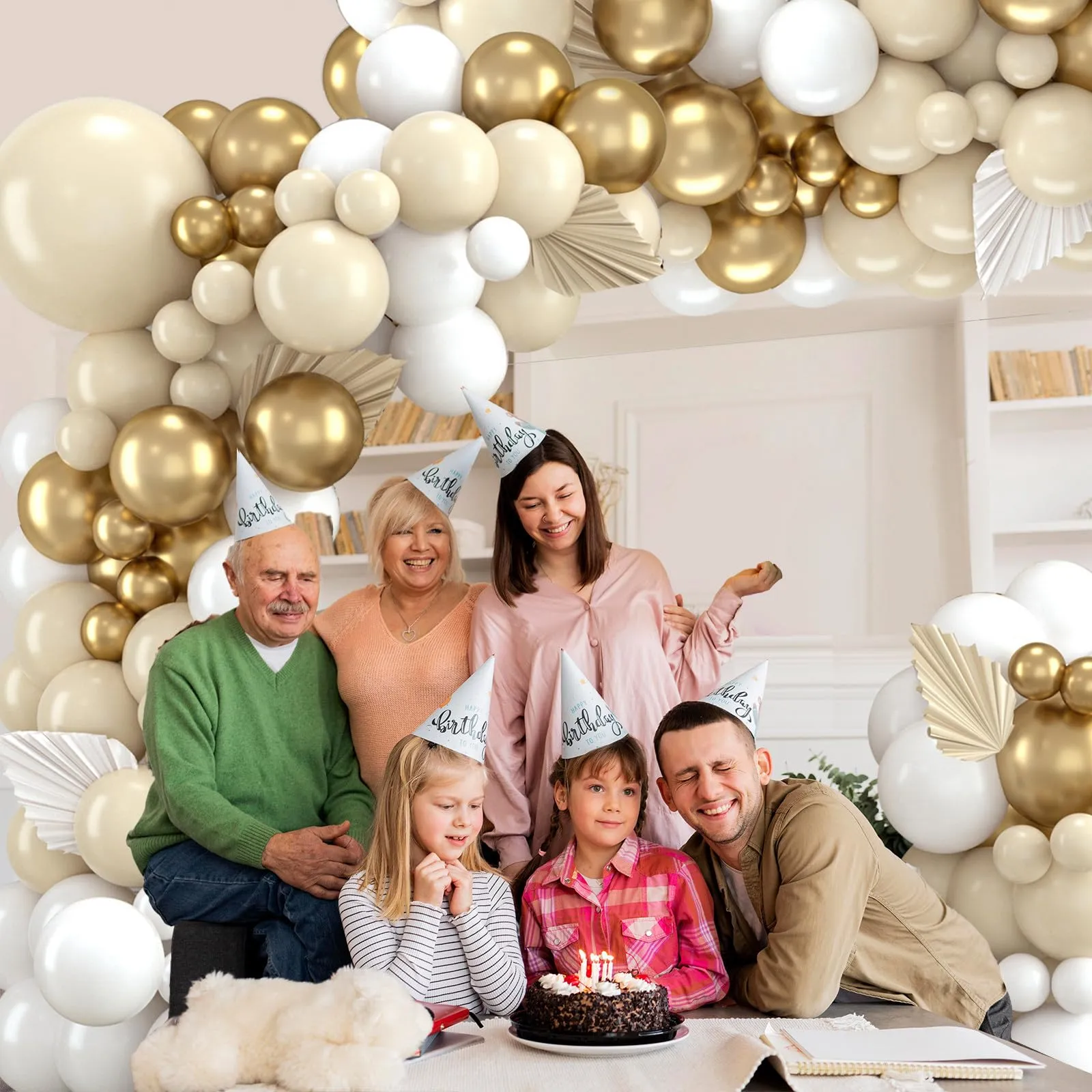 Balloon Garland Kit Arco Palloncini Sabbia Bianco Oro, 111 pezzi - immagine 9
