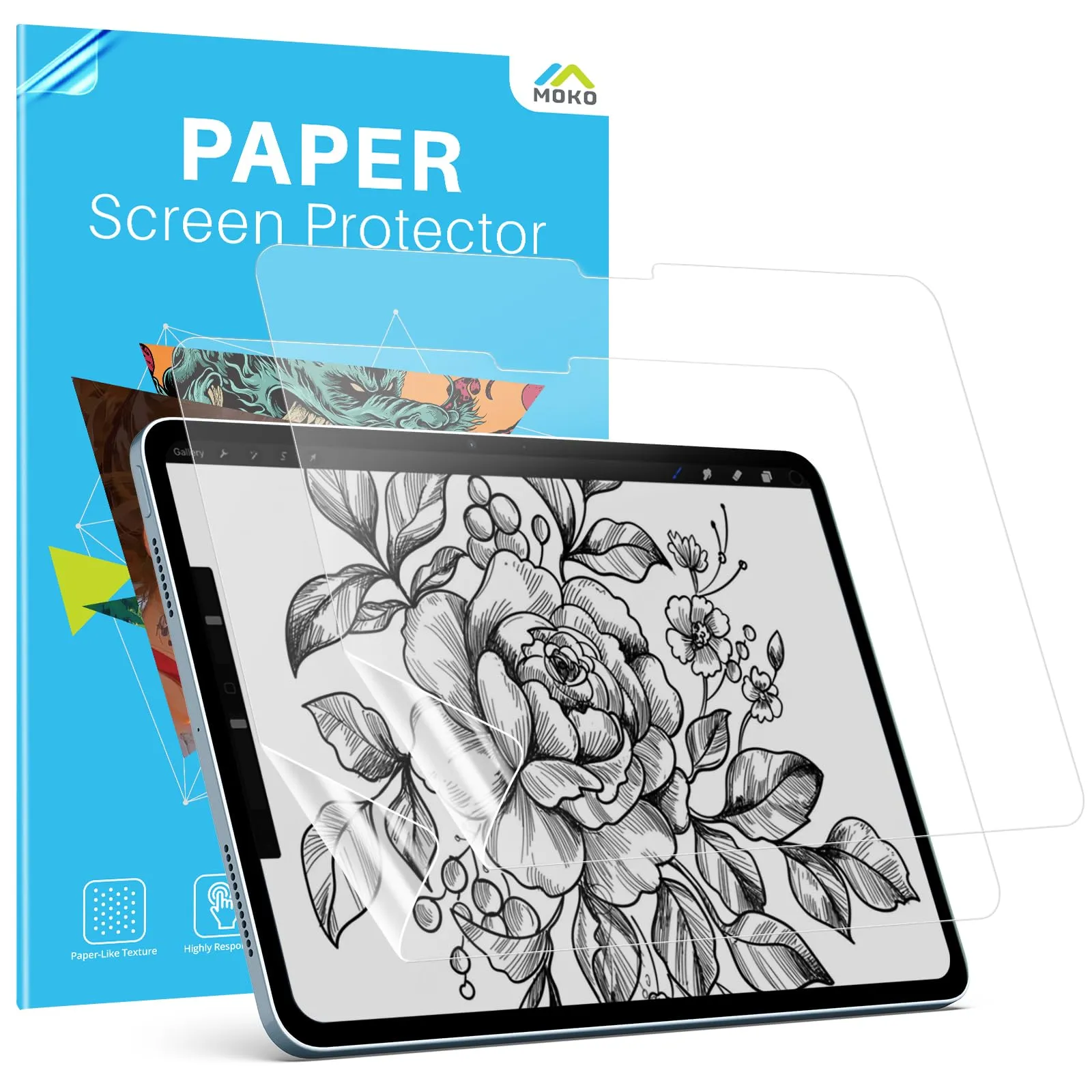 MoKo Pellicola Effetto Carta per iPad Air 11 Pollici M4/M3/M2 (2 Pezzi) - immagine 1