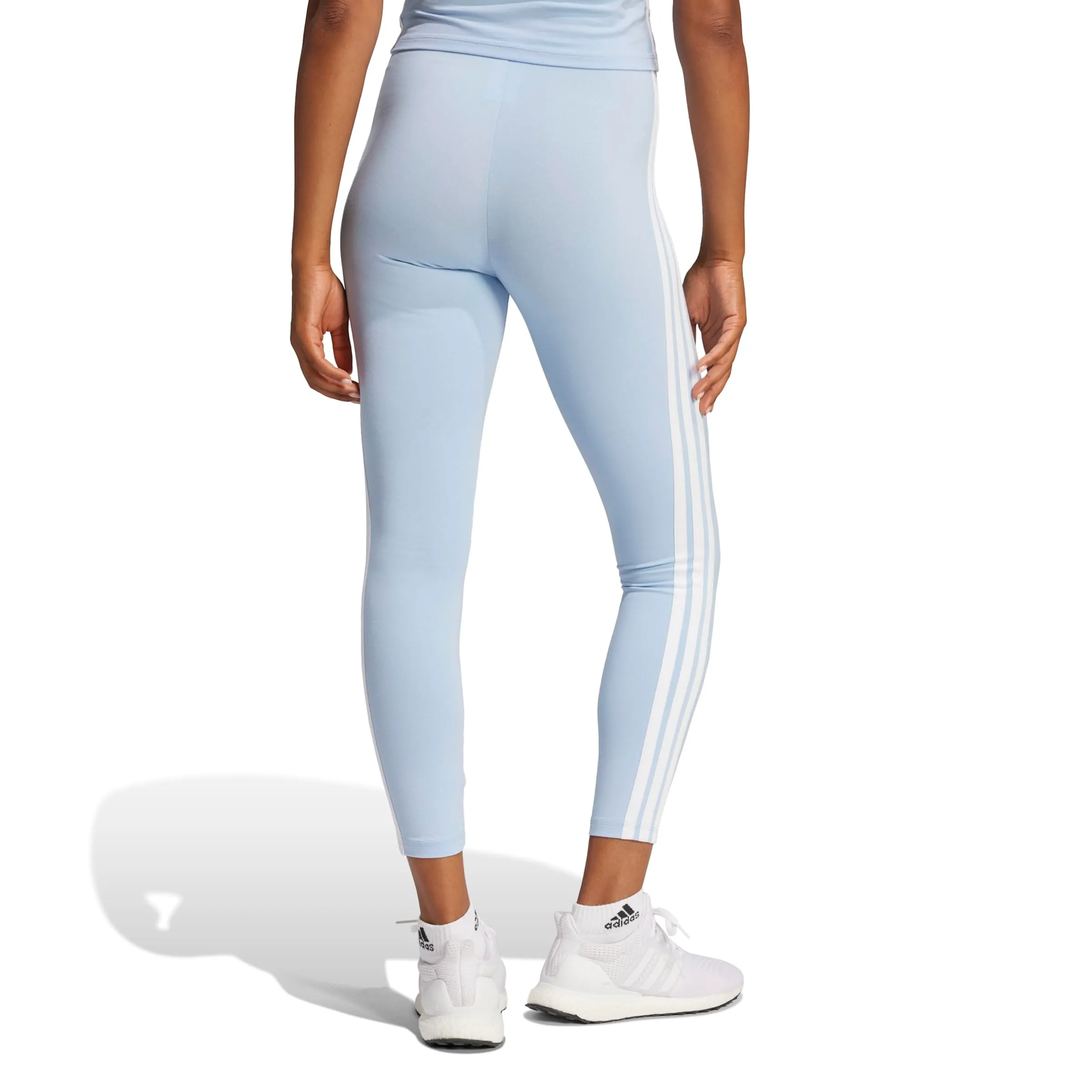 adidas Essentials 3-Stripes Cotton Leggings Tights, glow blue/white, XXS - immagine 2