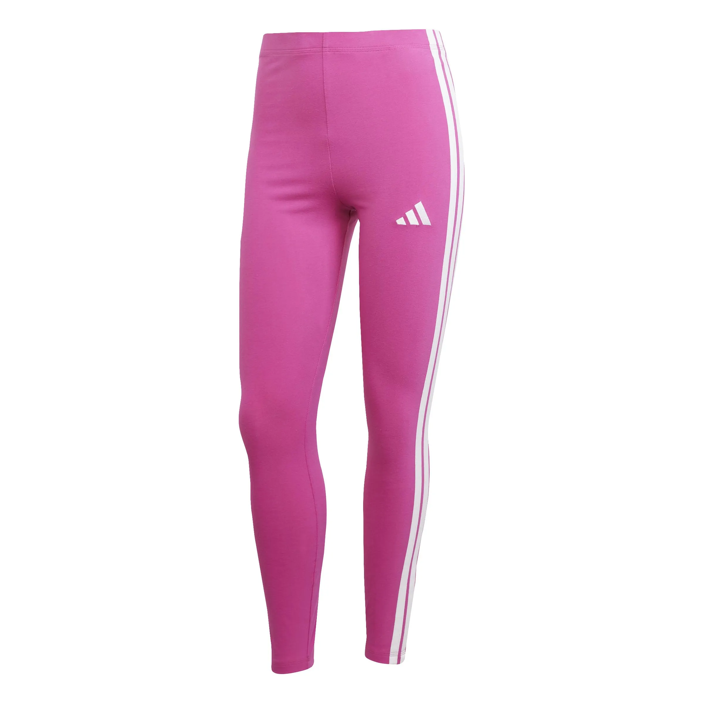 Adidas Donna Essentials 3-Stripes Cotton Leggings, Semi Lucid Fuchsia/White, XS - immagine 1