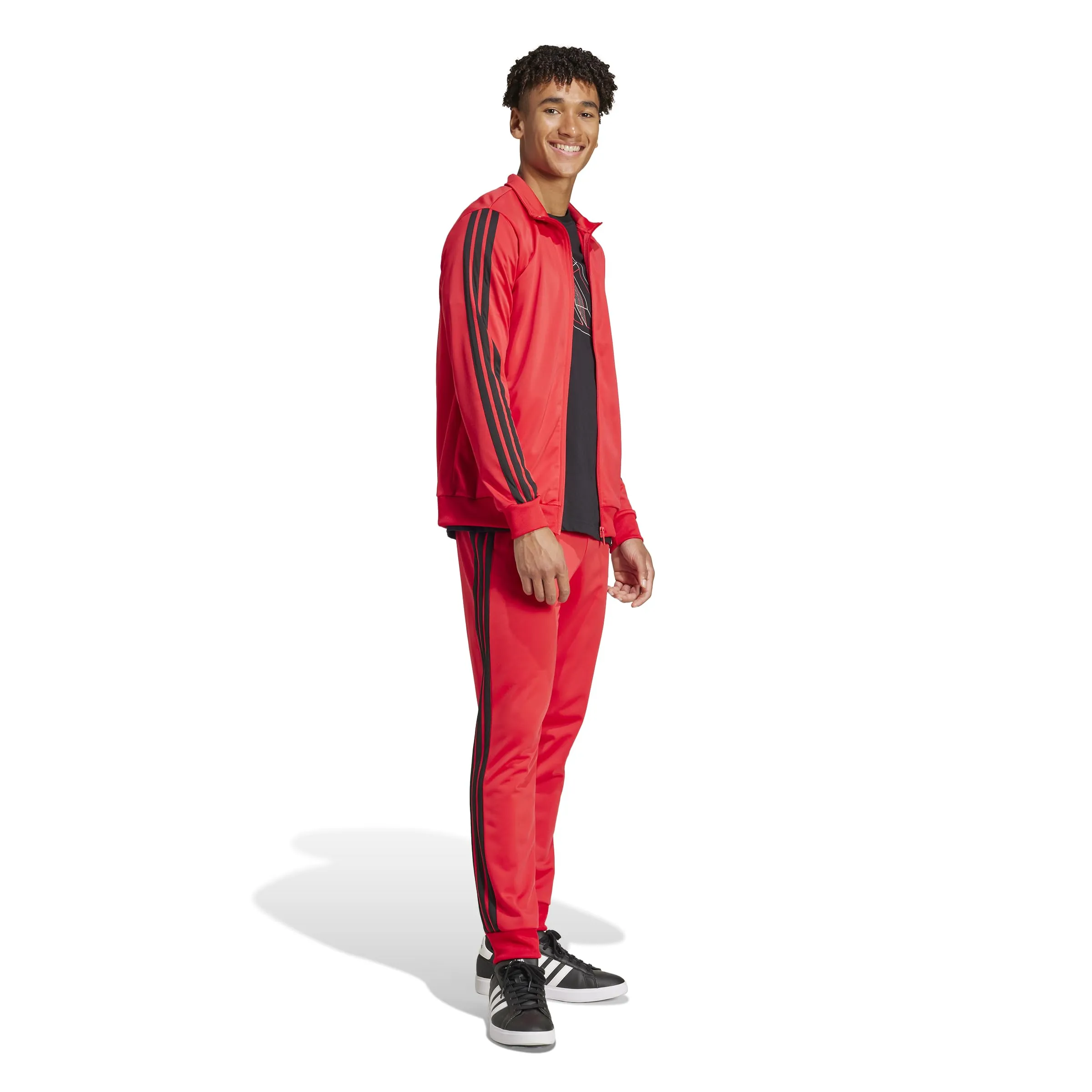 adidas Sportswear Basic 3 Stripes Tricot Tracksuit, Pure Ruby, L - immagine 4
