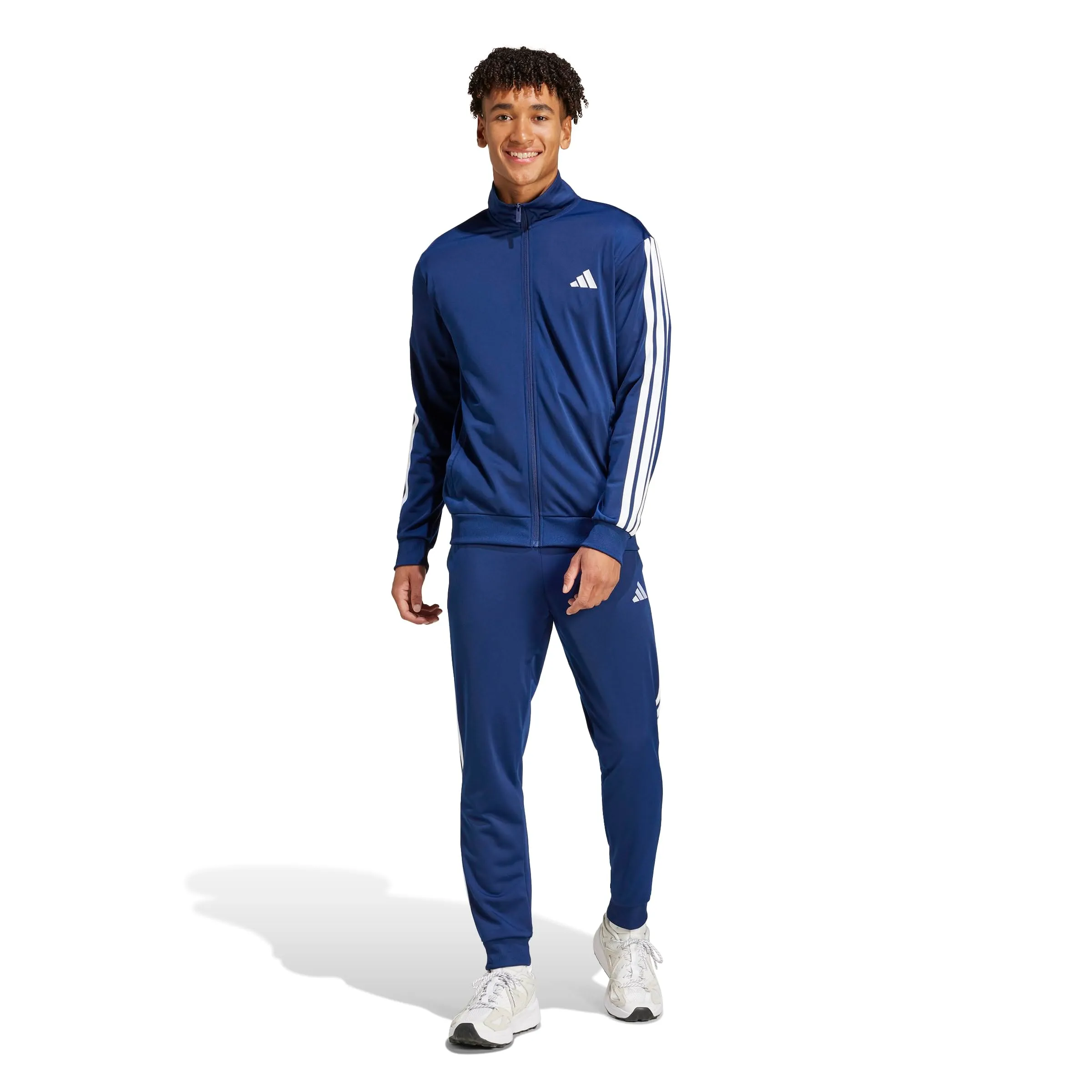 adidas Sportswear Basic 3 Stripes Tricot Track Suit, Dark Blue, L - immagine 1