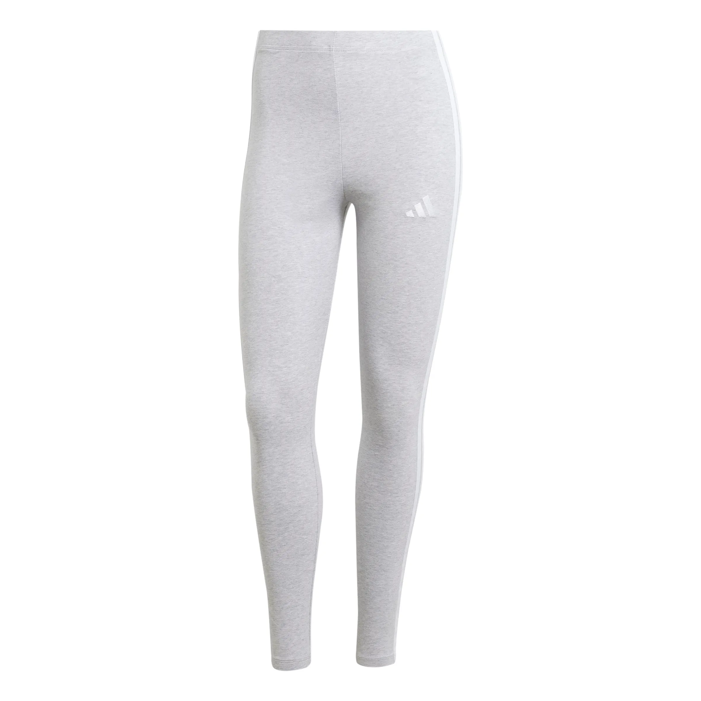adidas Women's Essentials 3-Stripes Cotton Leggings, Light Grey Heather/White, XXL - immagine 1