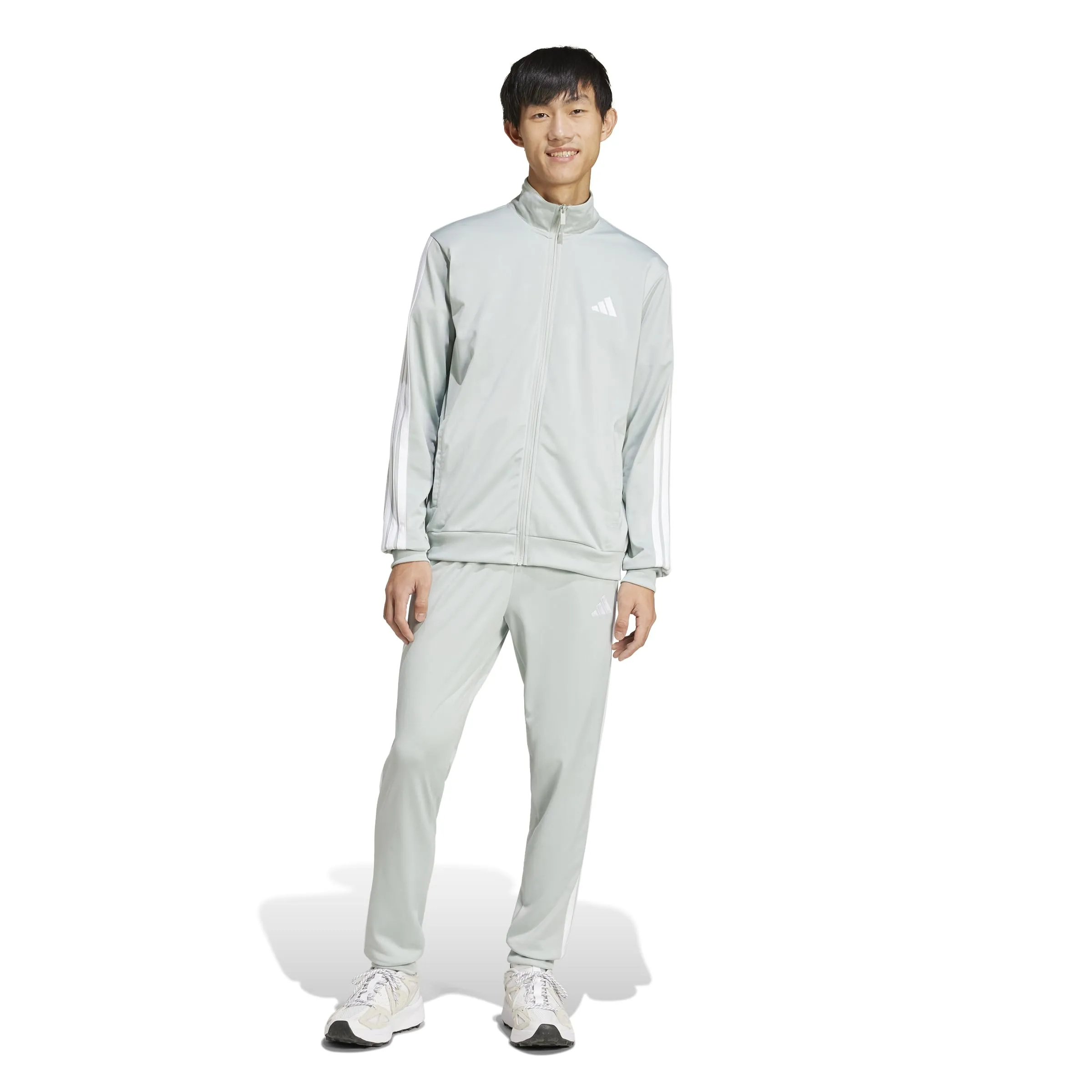 adidas Sportswear Basic 3 Stripes Tricot Tracksuit, Wonder Silver, XS - immagine 3