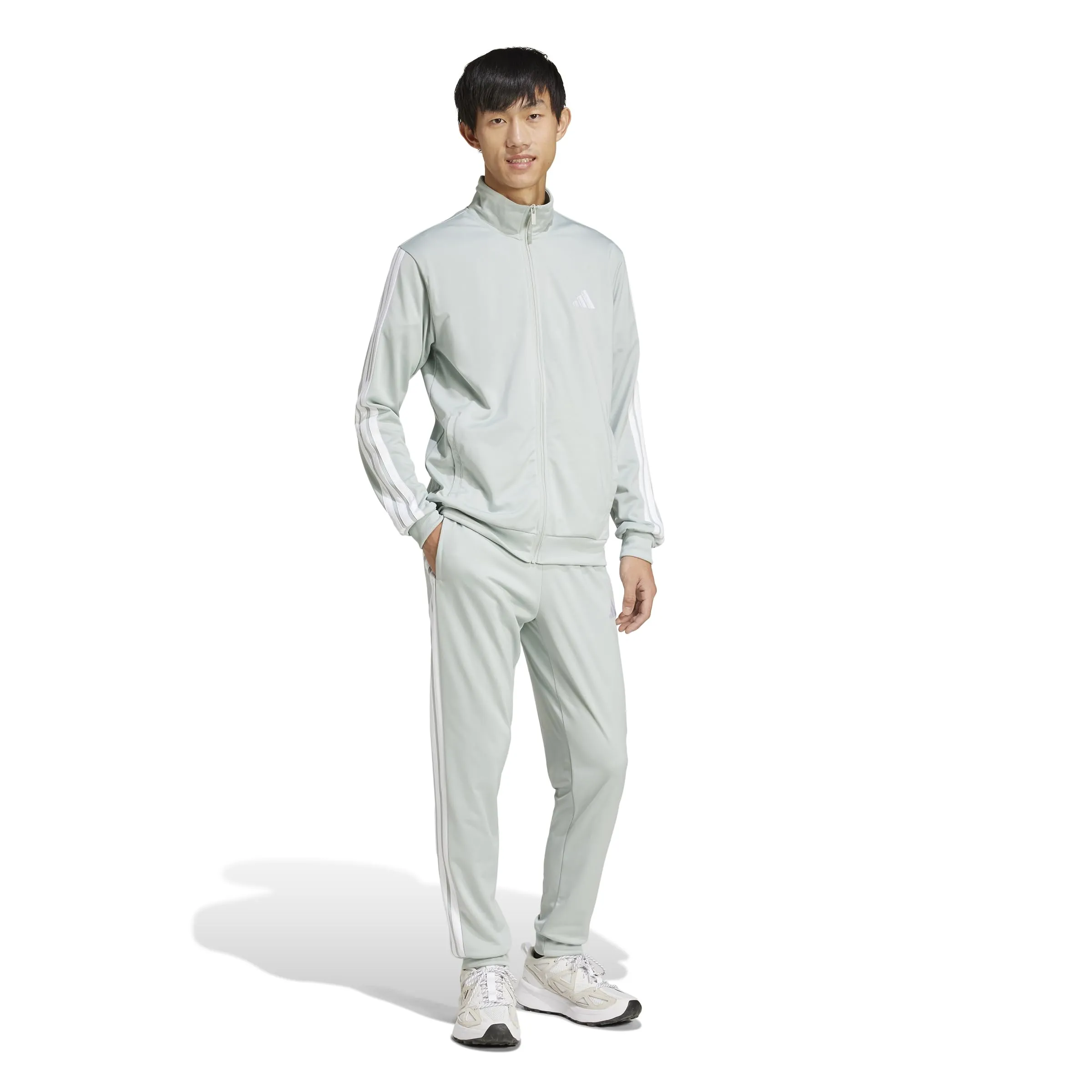 adidas Sportswear Basic 3 Stripes Tricot Tracksuit, Wonder Silver, XS - immagine 4