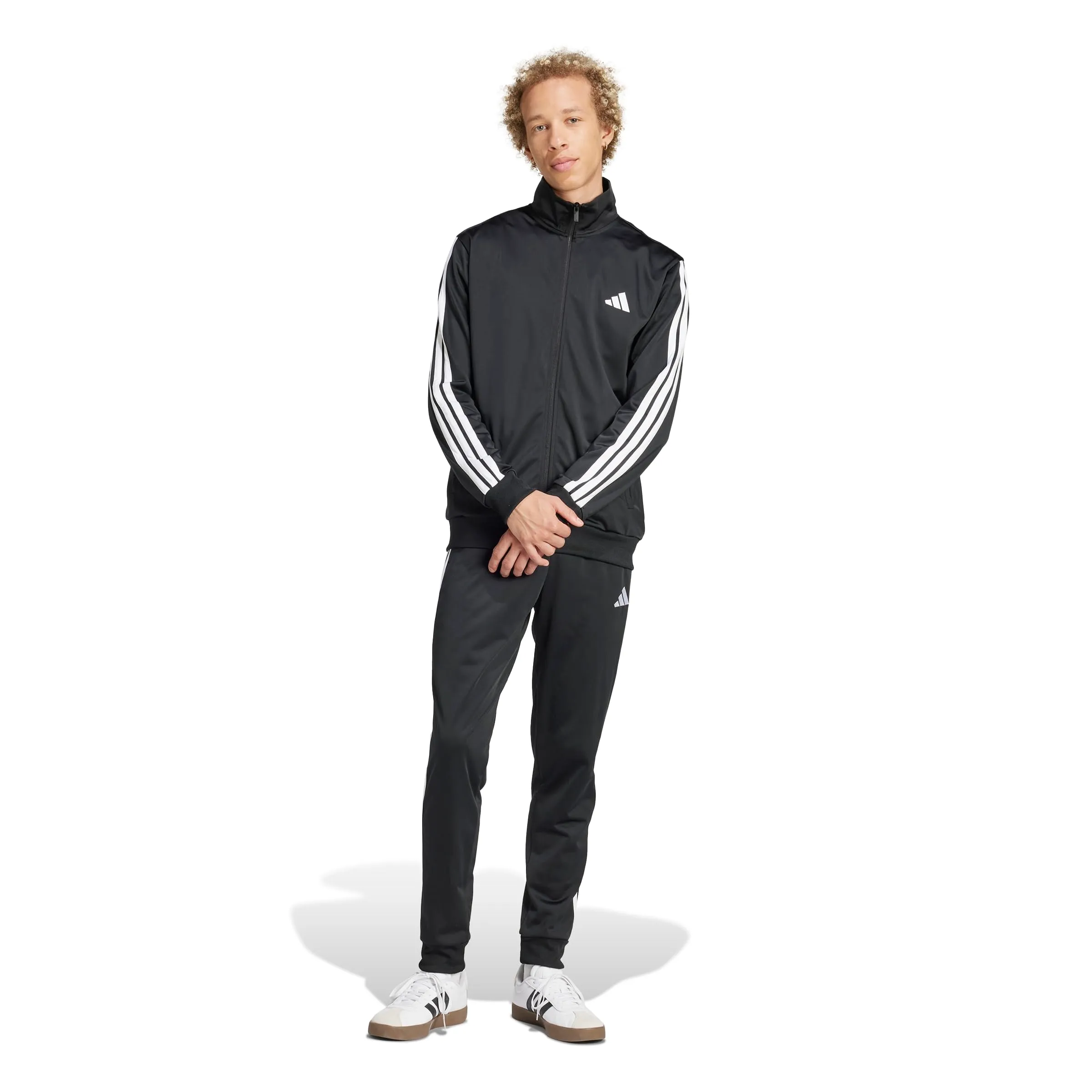 adidas Sportswear Basic 3 Stripes Tricot Track Suit, Black, XXL - immagine 1