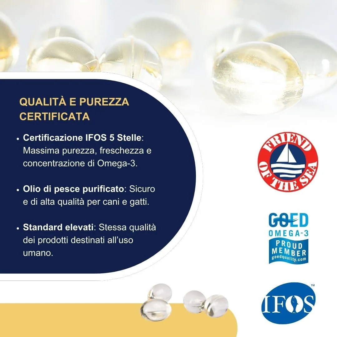 Omegor Pet Omega 3 per Cani e Gatti con EPA e DHA, 60 Capsule - immagine 6