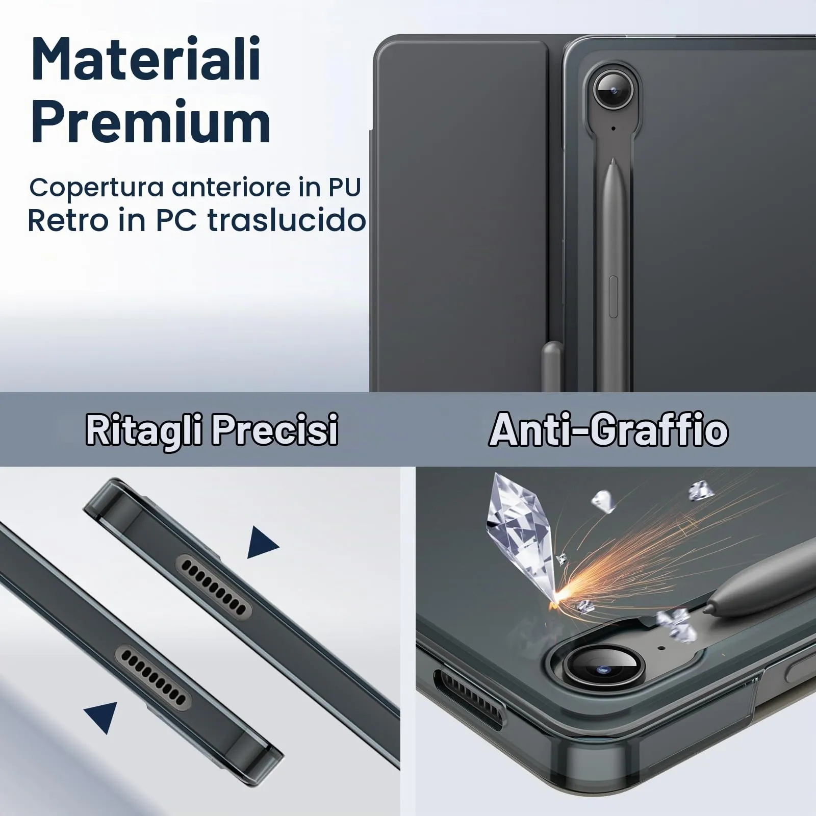 JETech Case for Samsung Galaxy Tab S10 Lite/S10 FE/S9 FE 10.9", Gray - immagine 3