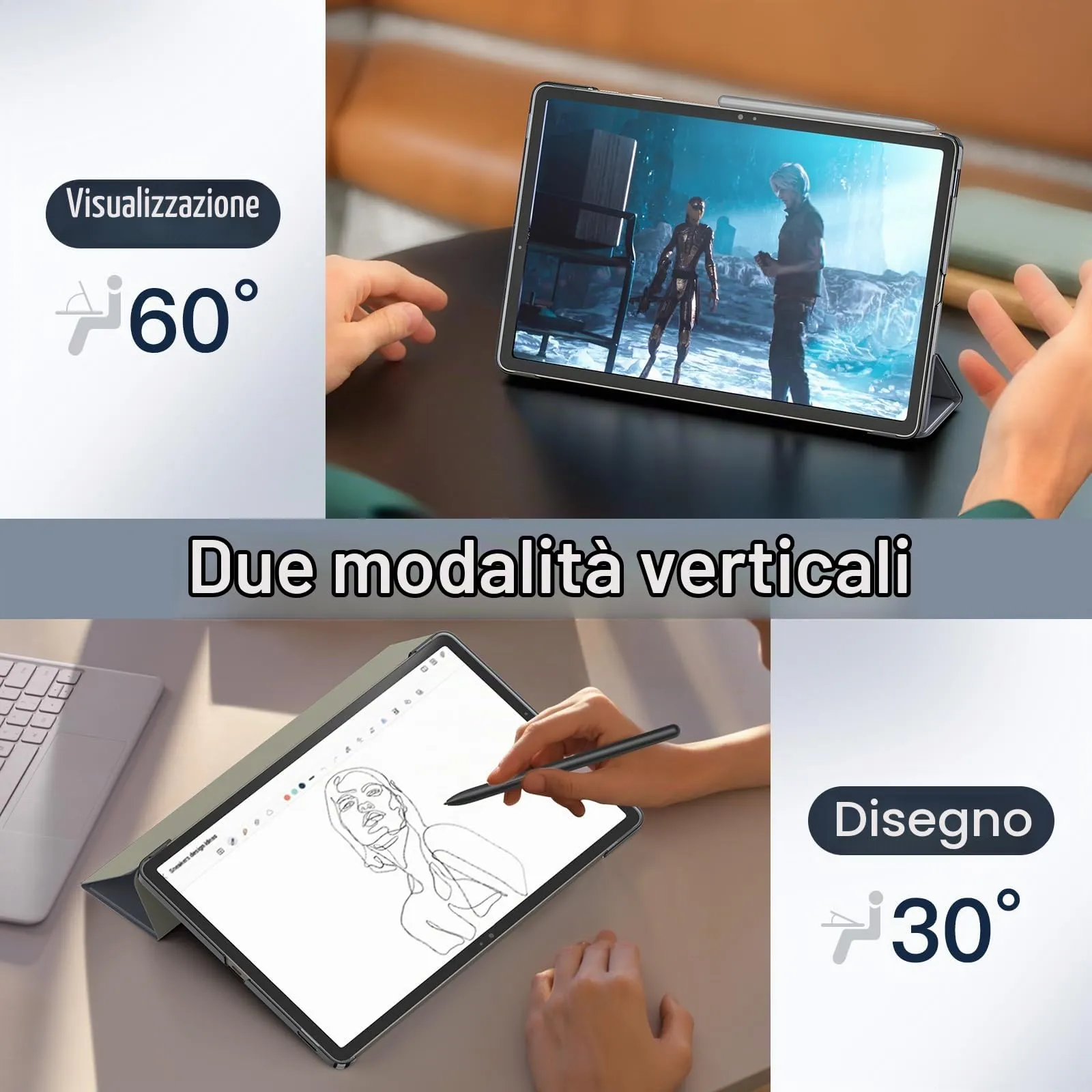 JETech Case for Samsung Galaxy Tab S10 Lite/S10 FE/S9 FE 10.9", Gray - immagine 5