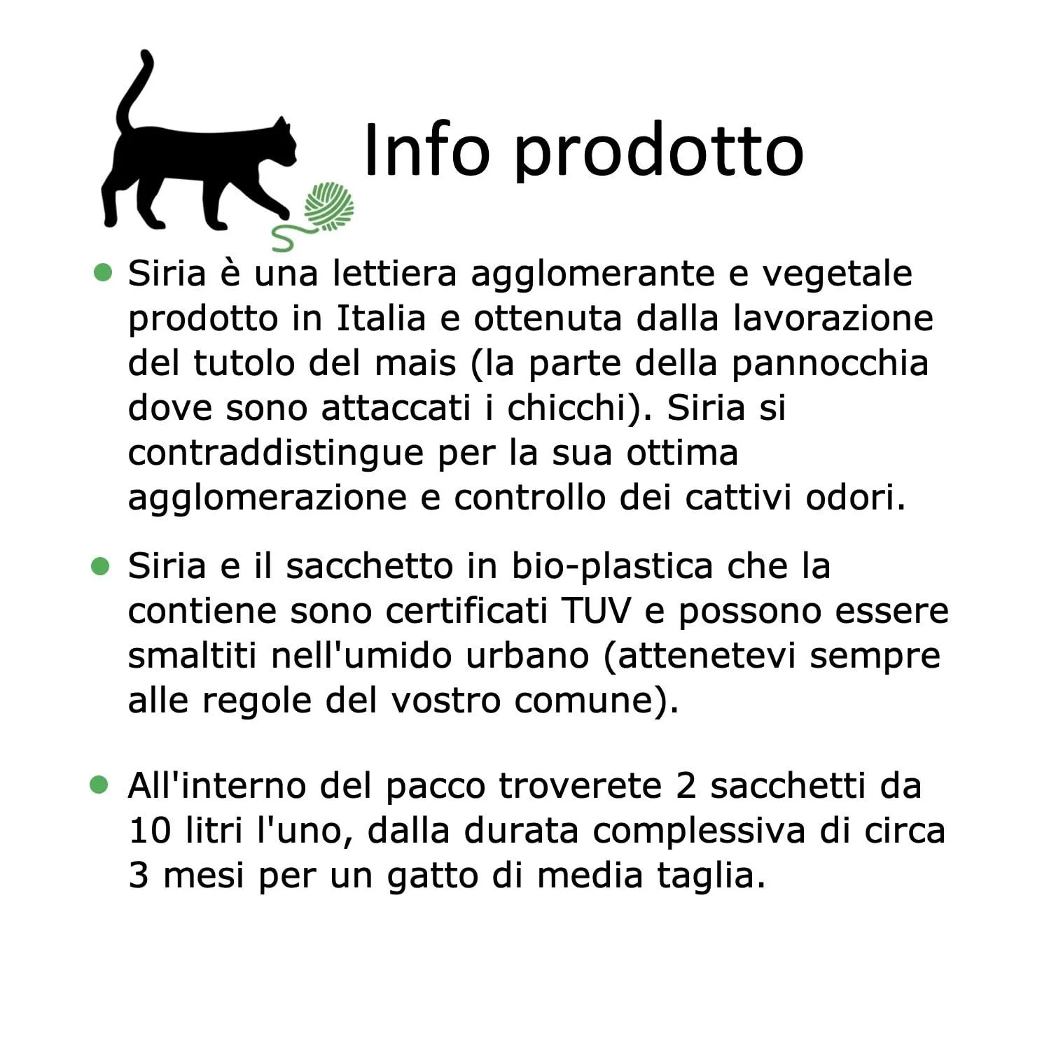 Siria Lettiera per Gatti Vegetale e Agglomerante 20L (Set 2 sacchi da 10L) - immagine 5