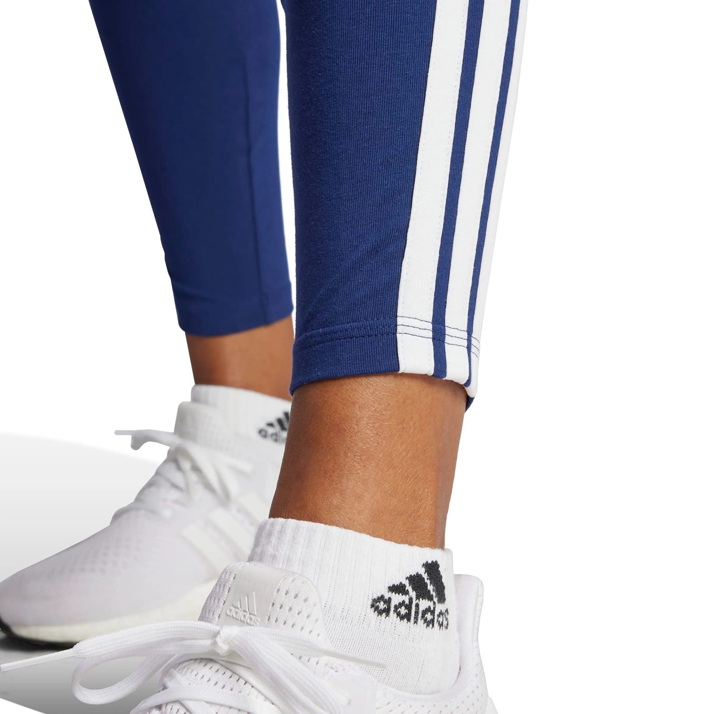 adidas Women's Essentials 3-Stripes Cotton Leggings Tights, Dark Blue/White, XXS - immagine 5