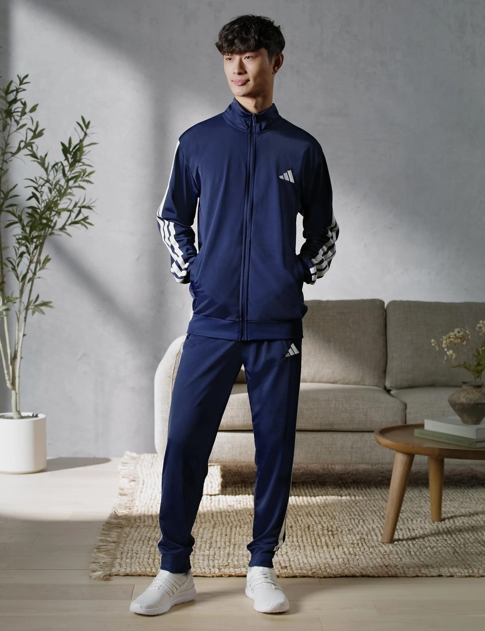 adidas Sportswear Basic 3 Stripes Tricot Track Suit, Dark Blue, S - immagine 2