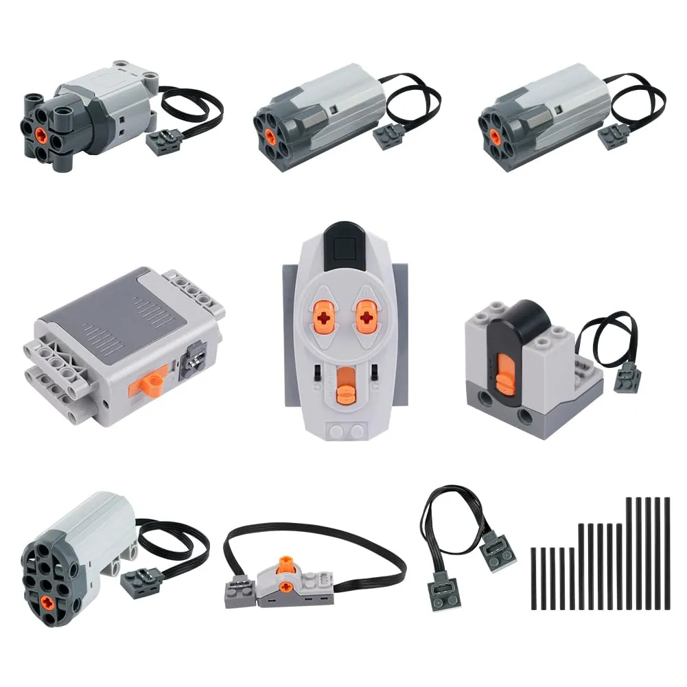 HOTUT Power Functions Kit 25 Pezzi con Servo Motore, Custodia Batteria e Telecomando a Infrarossi - immagine 1