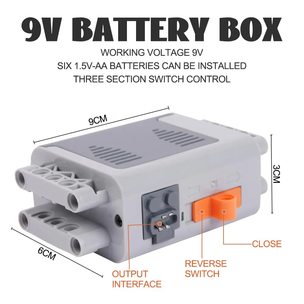 HOTUT Power Functions Kit 25 Pezzi con Servo Motore, Custodia Batteria e Telecomando a Infrarossi - immagine 2