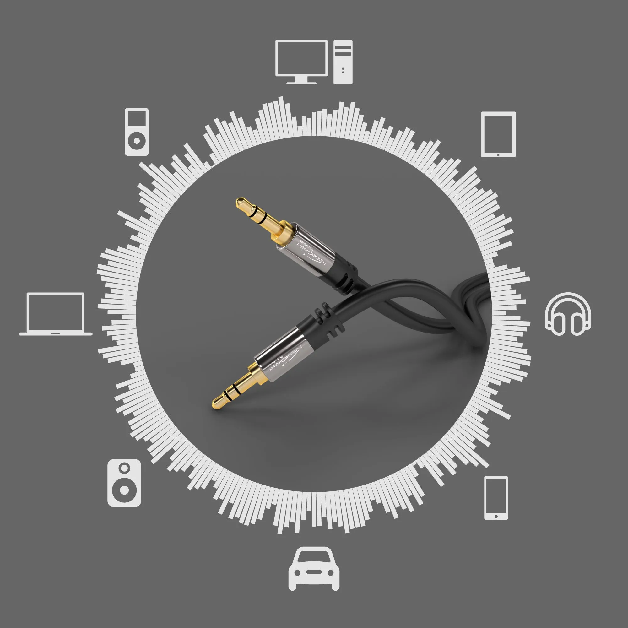 KabelDirekt Cavo Audio AUX Jack 3,5mm 2x3m - immagine 8