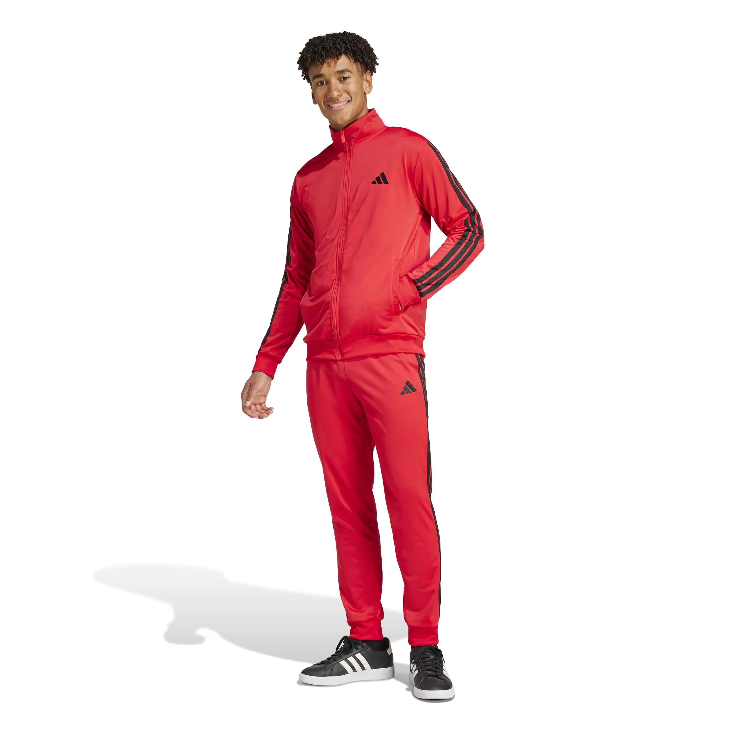 adidas Sportswear Basic 3 Stripes Tricot Tracksuit - Pure Ruby, M - immagine 3