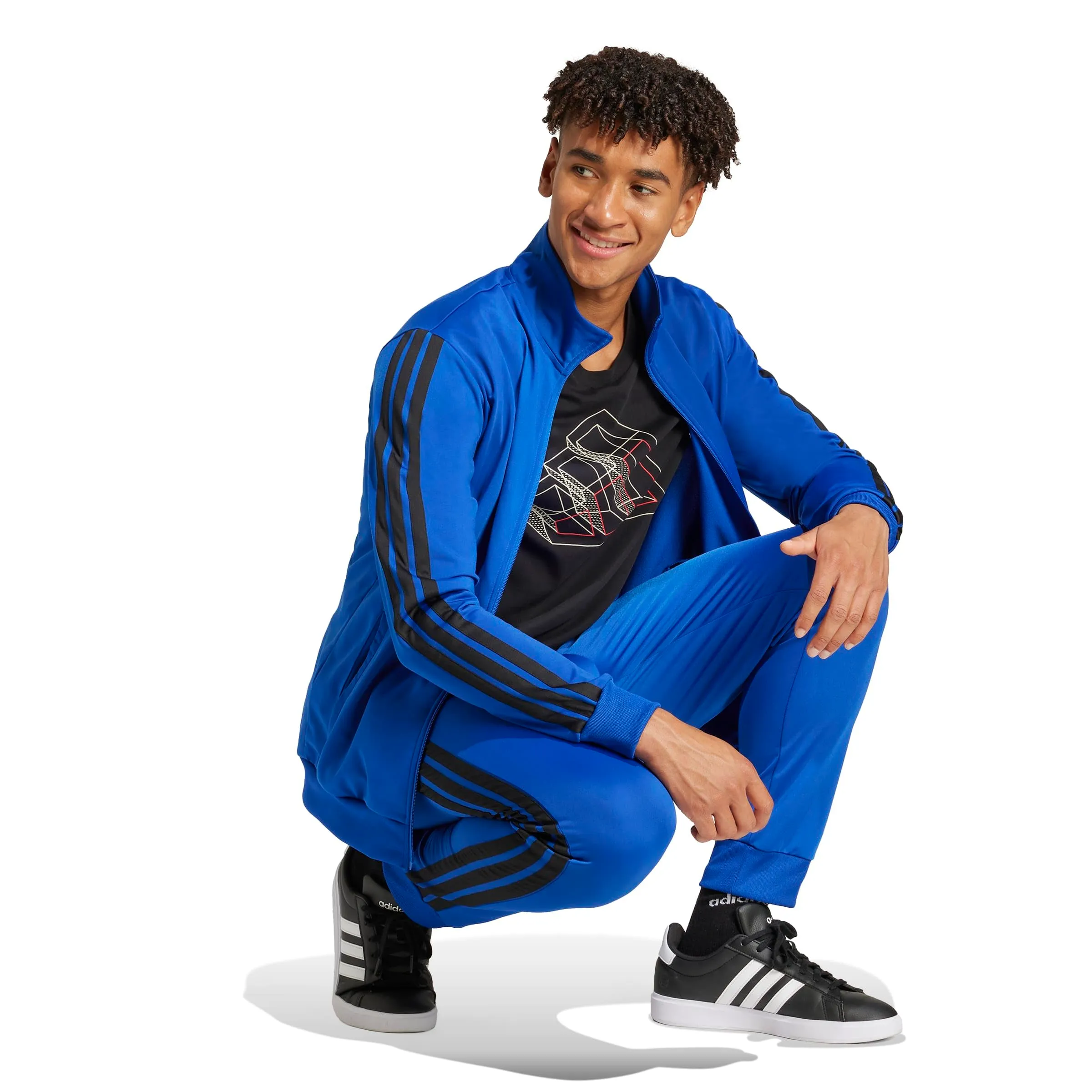 adidas Sportswear Basic 3 Stripes Tricot Track Suit, Team Royal Blue, XS - immagine 6