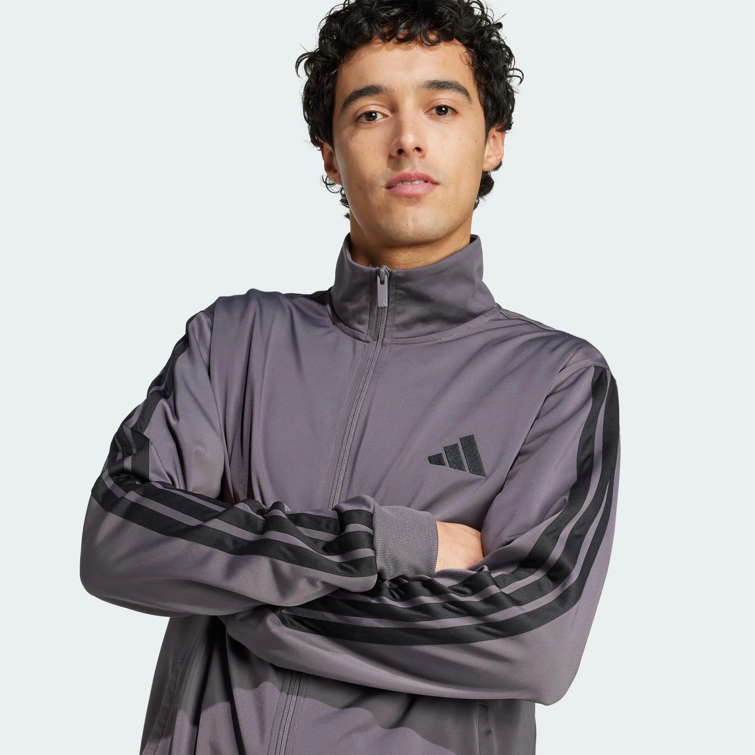 adidas Sportswear Basic 3 Stripes Tricot Tracksuit, Grey Strata, S - immagine 2